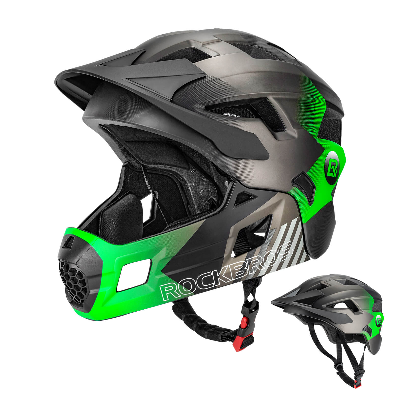 rockbros kids helmet TS-61 with impact protection and comfort padding
#color_green