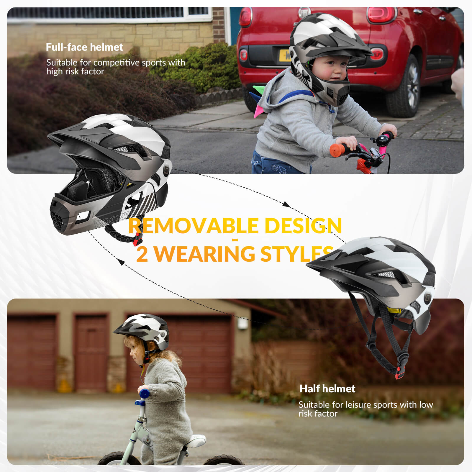 rockbros kids helmet TS-61 with impact protection and comfort padding
#color_white