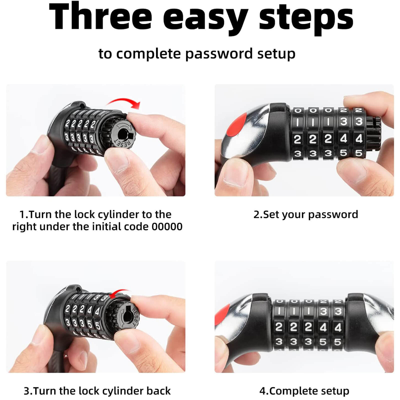 ROCKBROS anti-theft waterproof bike lock for outdoor use.