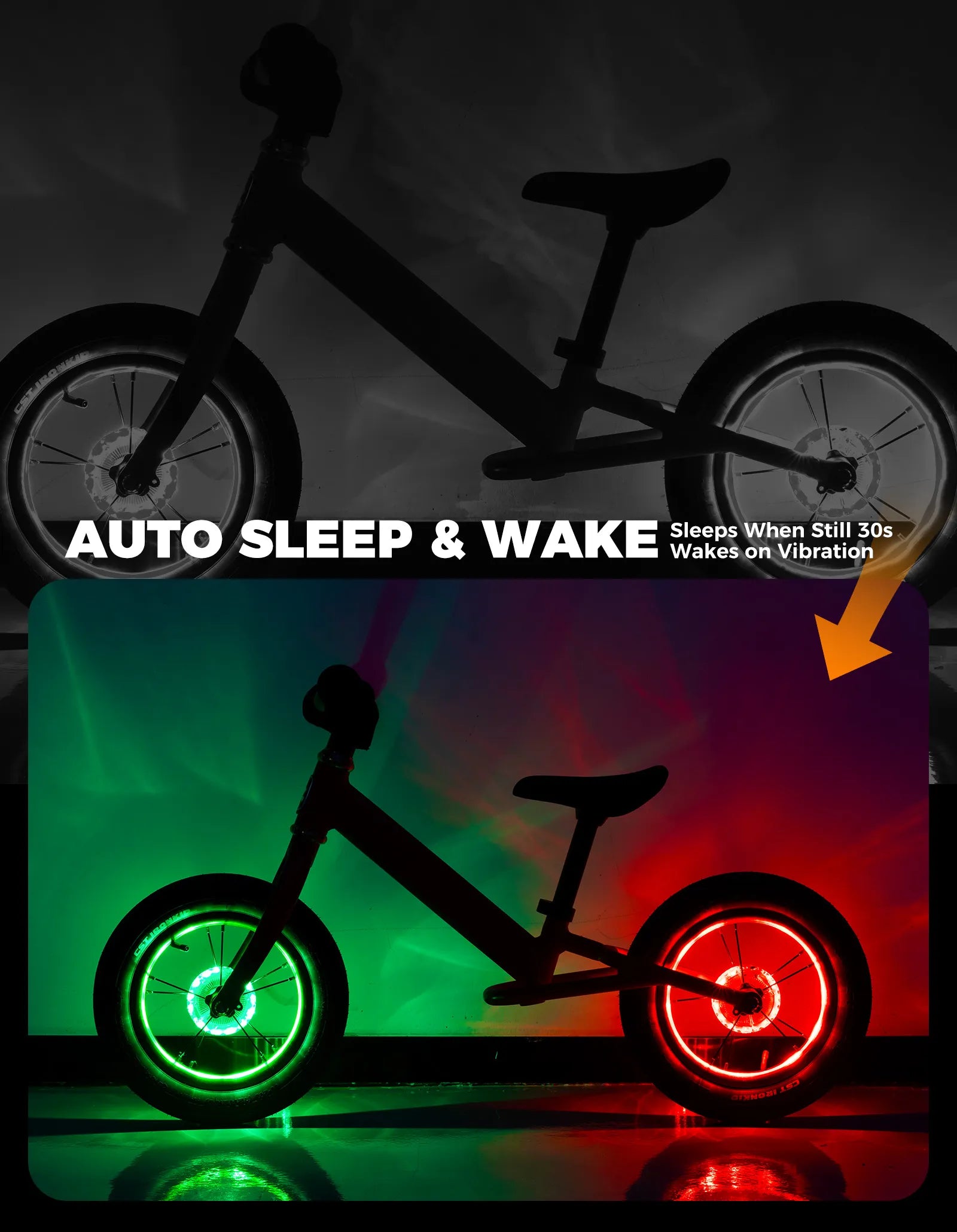 ROCKBROS rechargeable LED bicycle hub lights for road and mountain bike tyres.
#options_Kids Bike (1-Pack)