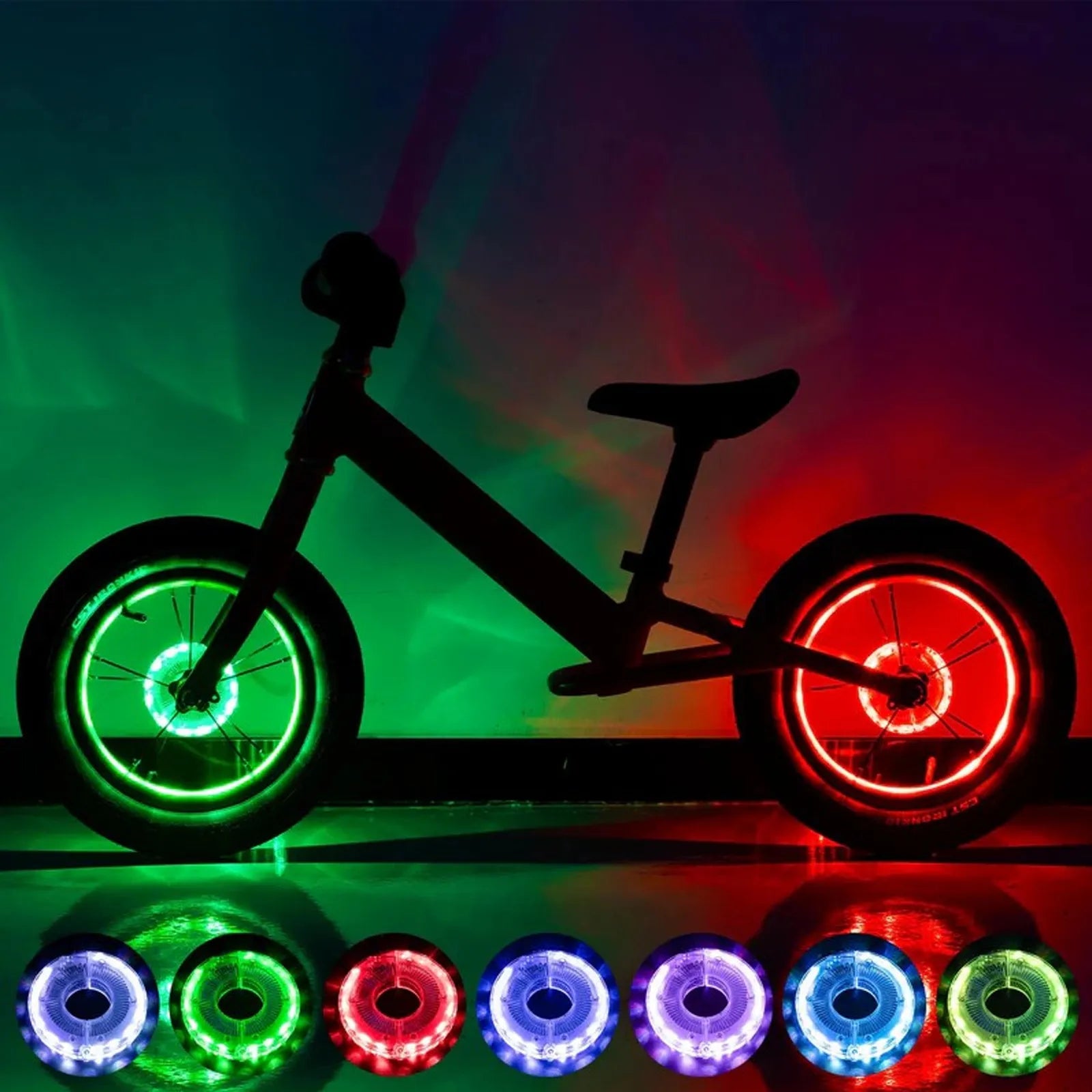 ROCKBROS rechargeable LED bicycle hub lights for road and mountain bike tyres.
#options_Kids Bike (2-Pack)