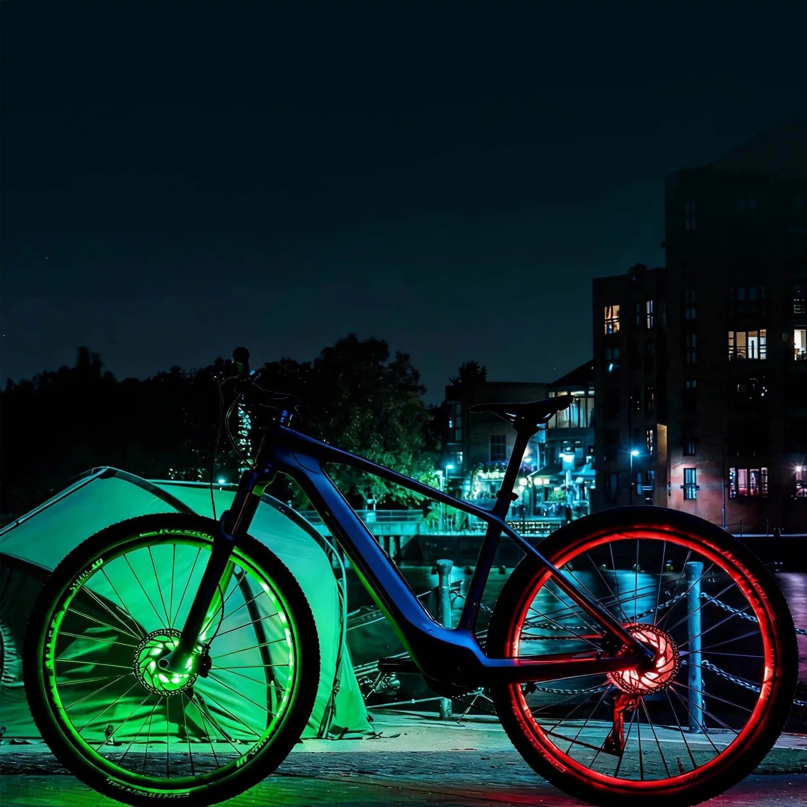ROCKBROS rechargeable LED bicycle hub lights for road and mountain bike tyres.
#options_Mountain Bike (1-Pack)