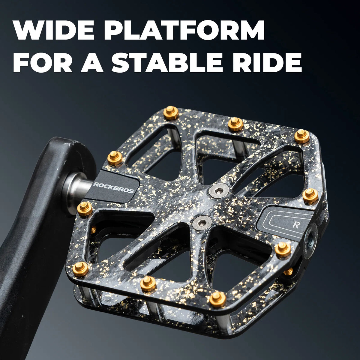 rockbros carbon fiber anti slip pedals for mountain biking.
#colour_orange
