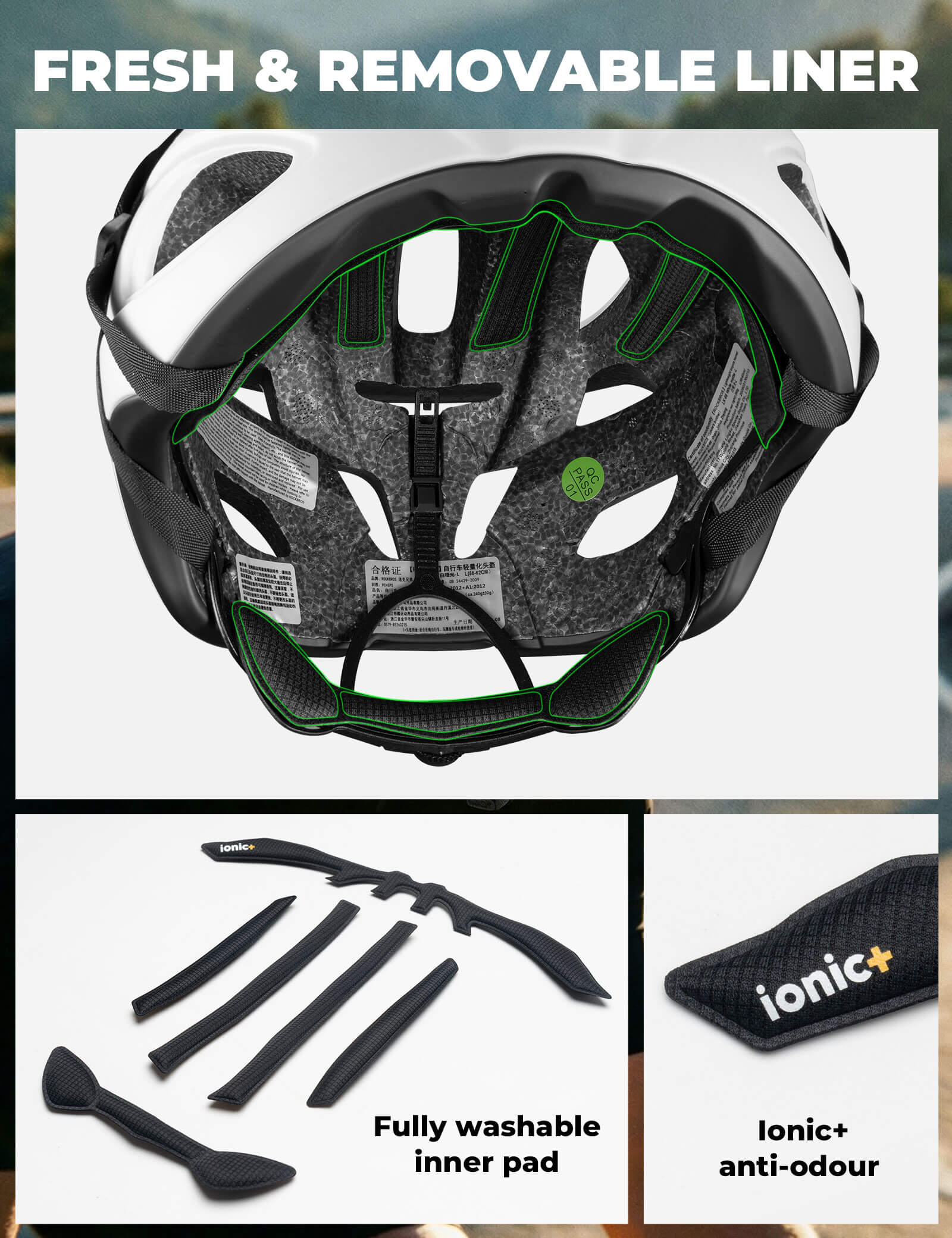 Rockbros LK-66 Adult Bike Helmet - In-Mold Professional Cycling Helmet
#options_matte black