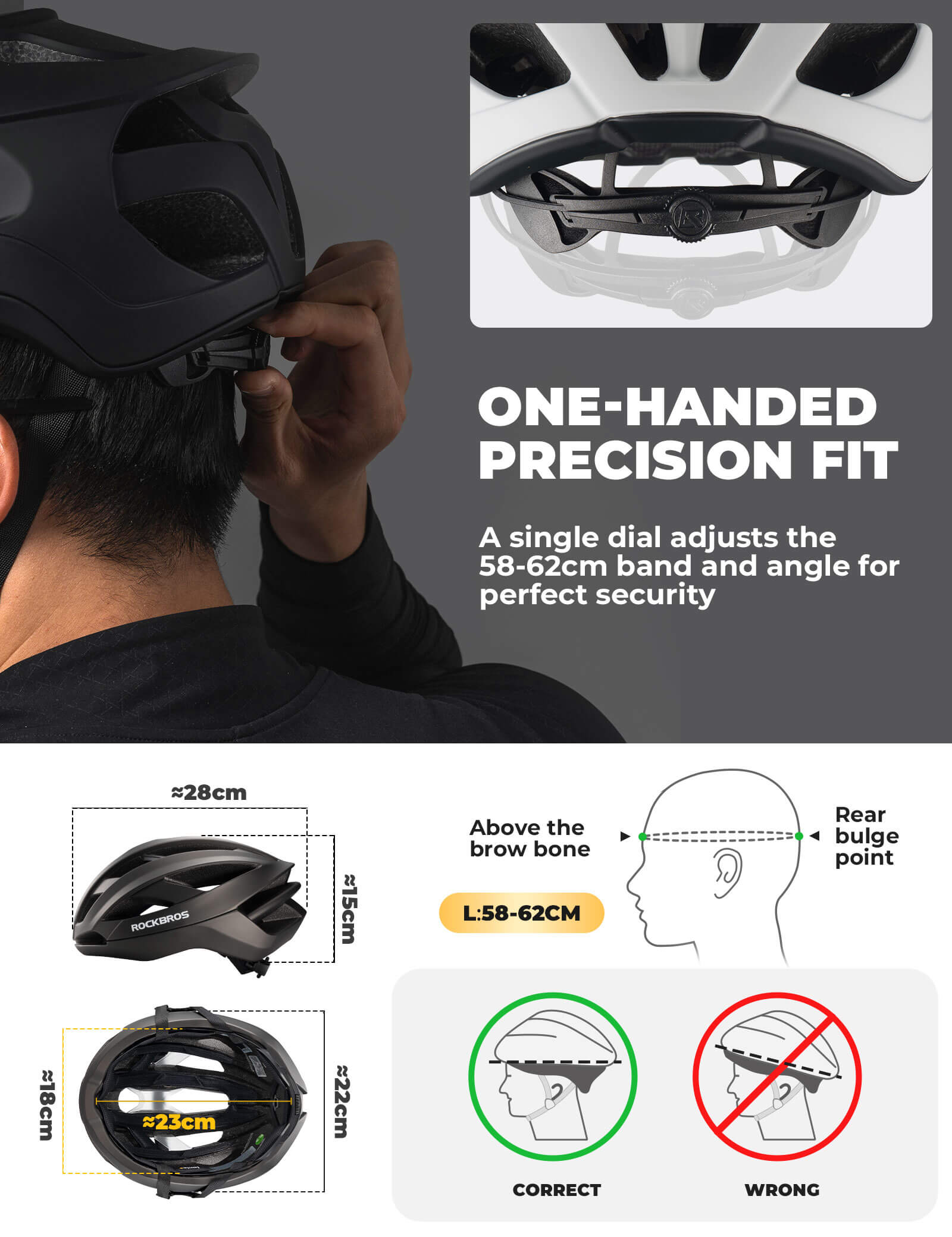 Rockbros LK-66 Adult Bike Helmet - In-Mold Professional Cycling Helmet
#options_matte black