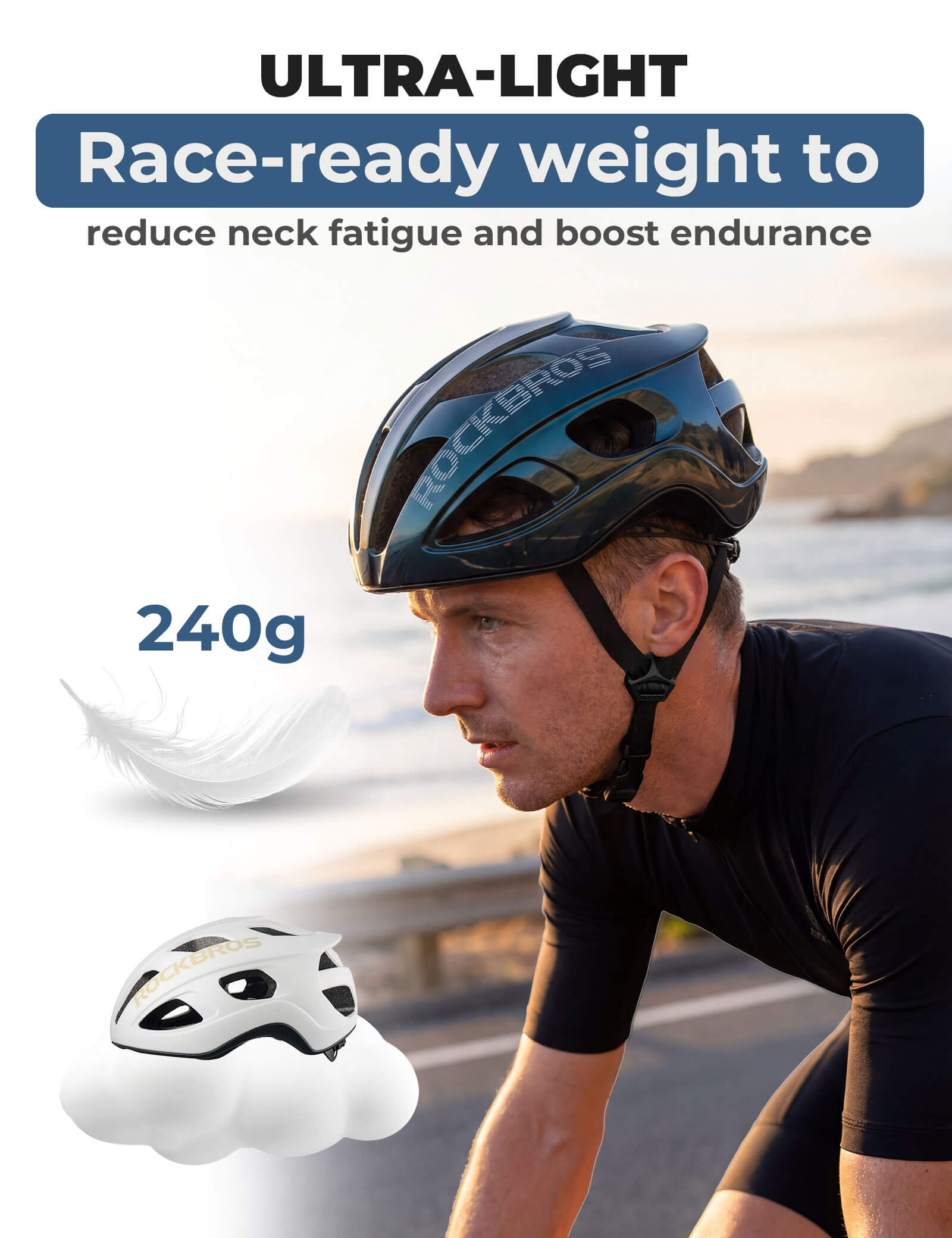 Rockbros LK-66 Adult Bike Helmet - In-Mold Professional Cycling Helmet
#options_matte white