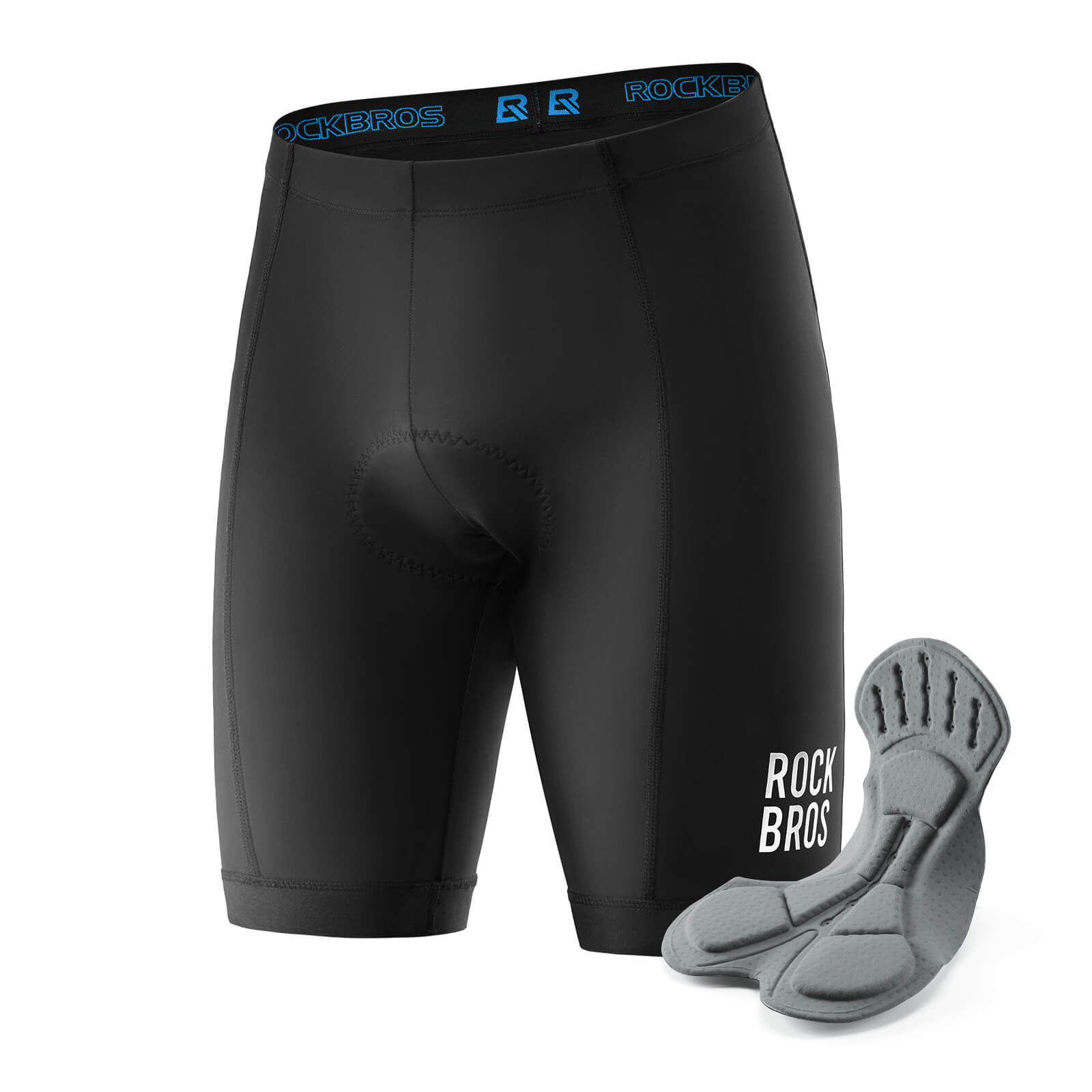 ROCKBROS men's padded MTB cycling shorts for mountain biking comfort.
#color_black