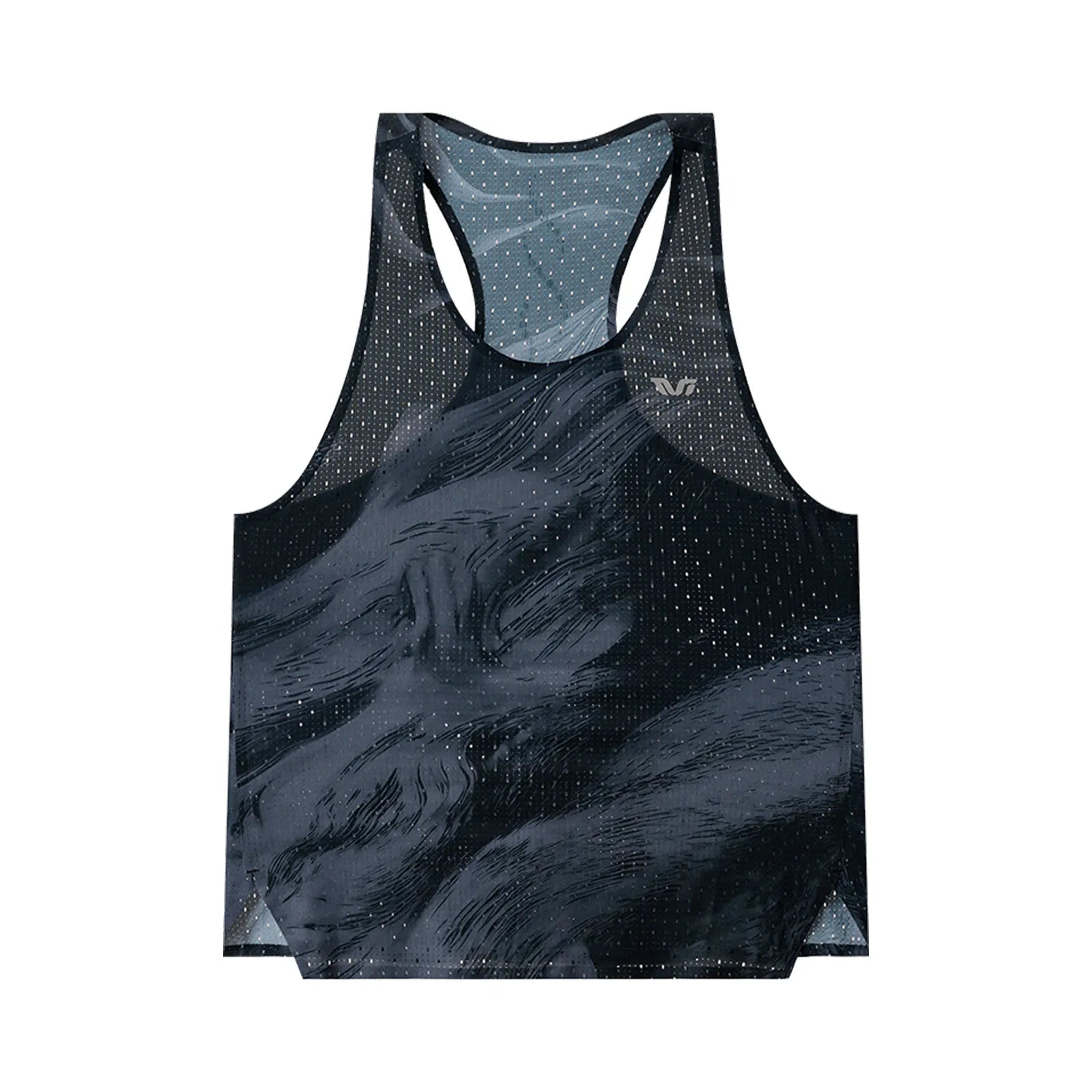 ROCKBROS men's lightweight running singlet in black, breathable quick-dry fabric for race training.
#color_black