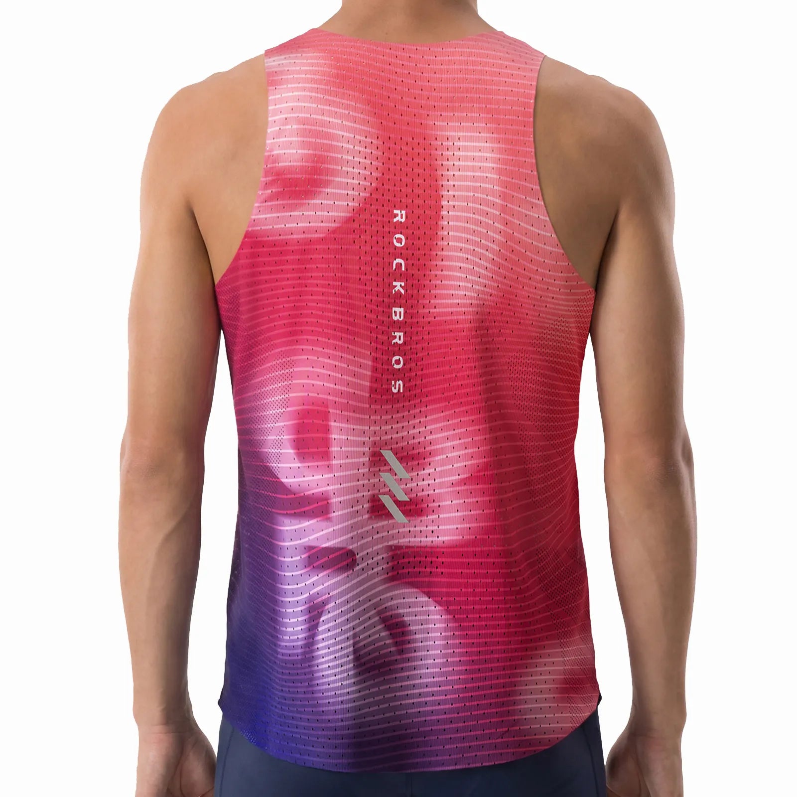ROCKBROS men's lightweight running singlet in black, breathable quick-dry fabric for race training