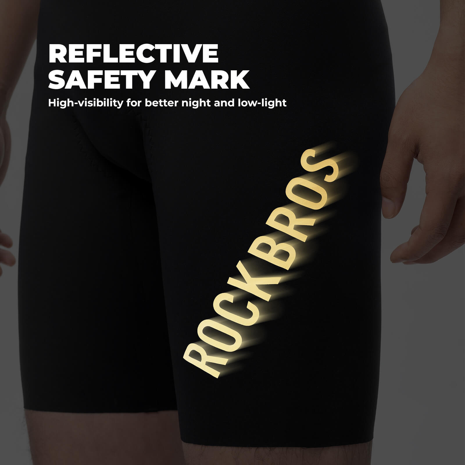 ROCKBROS men’s seamless summer cycling bib shorts with DOLOMITI WRIGHT pad.
#color_grey