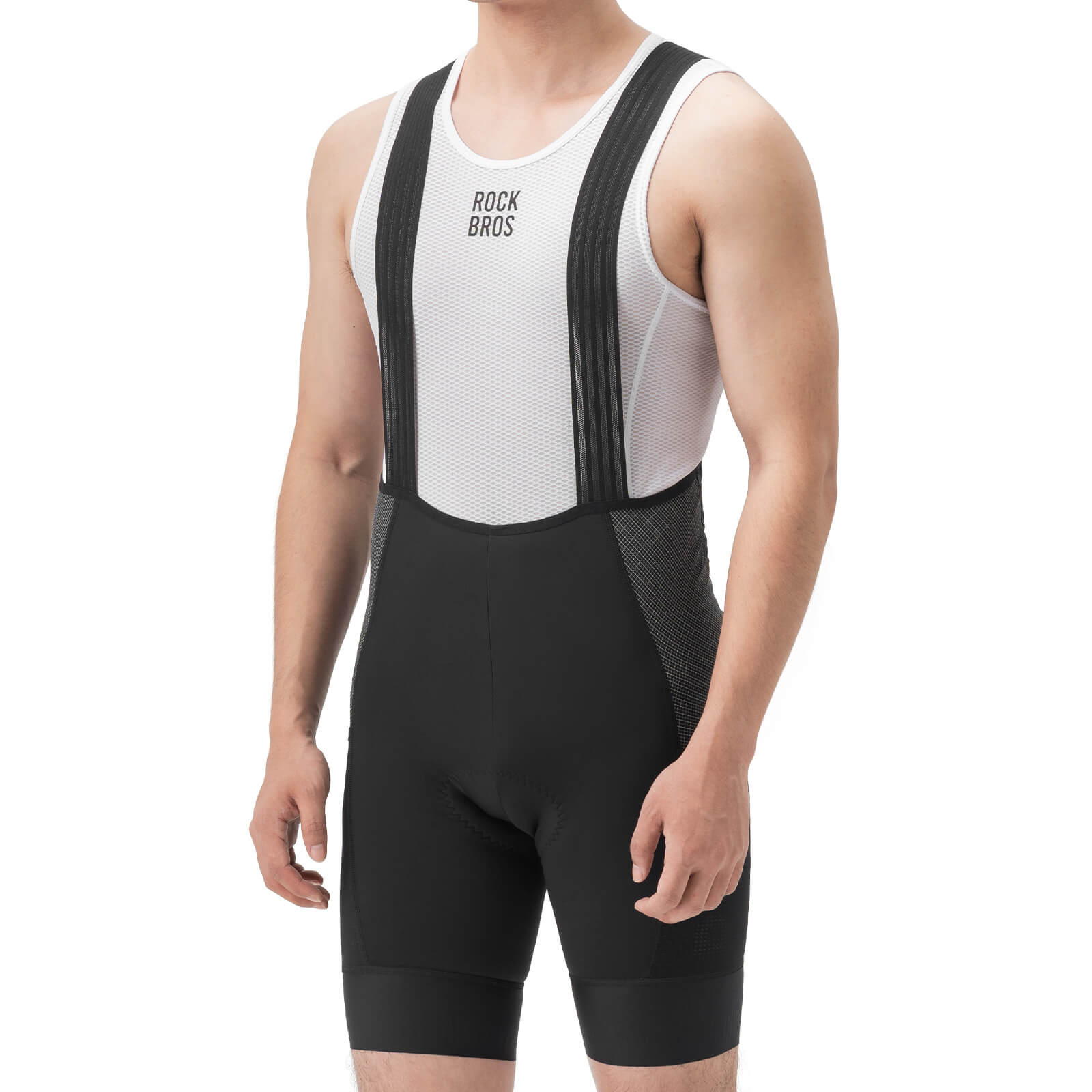 rockbros mens summer cycling bib shorts italian dual-arrow for road and mtb riding.