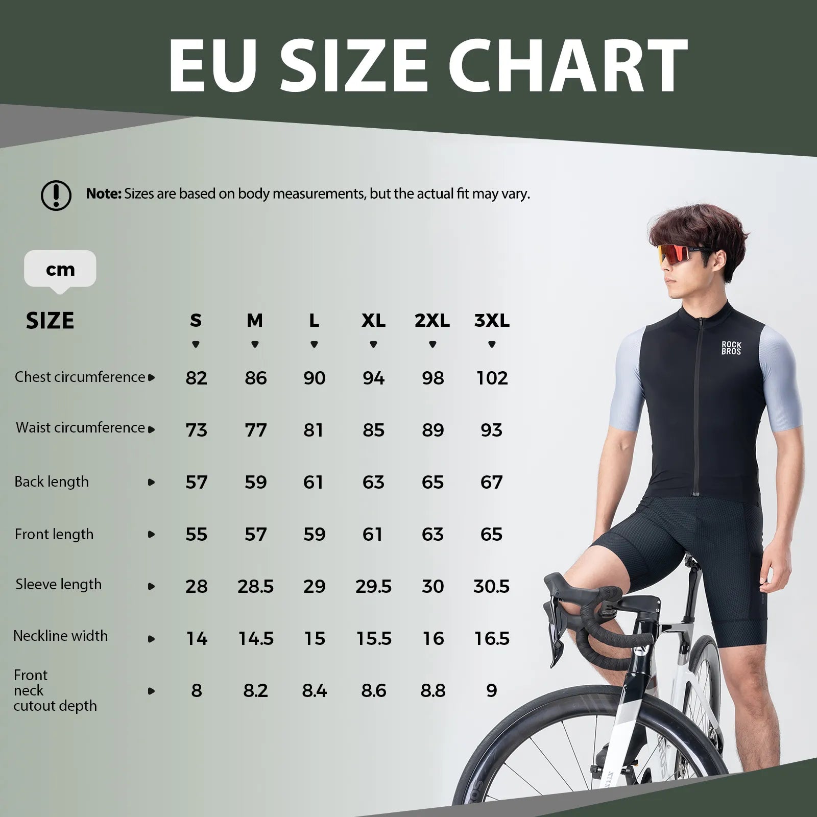 ROCKBROS Men's Summer Short Sleeve Cycling Jersey SwiftFlow European Fit - Front View
