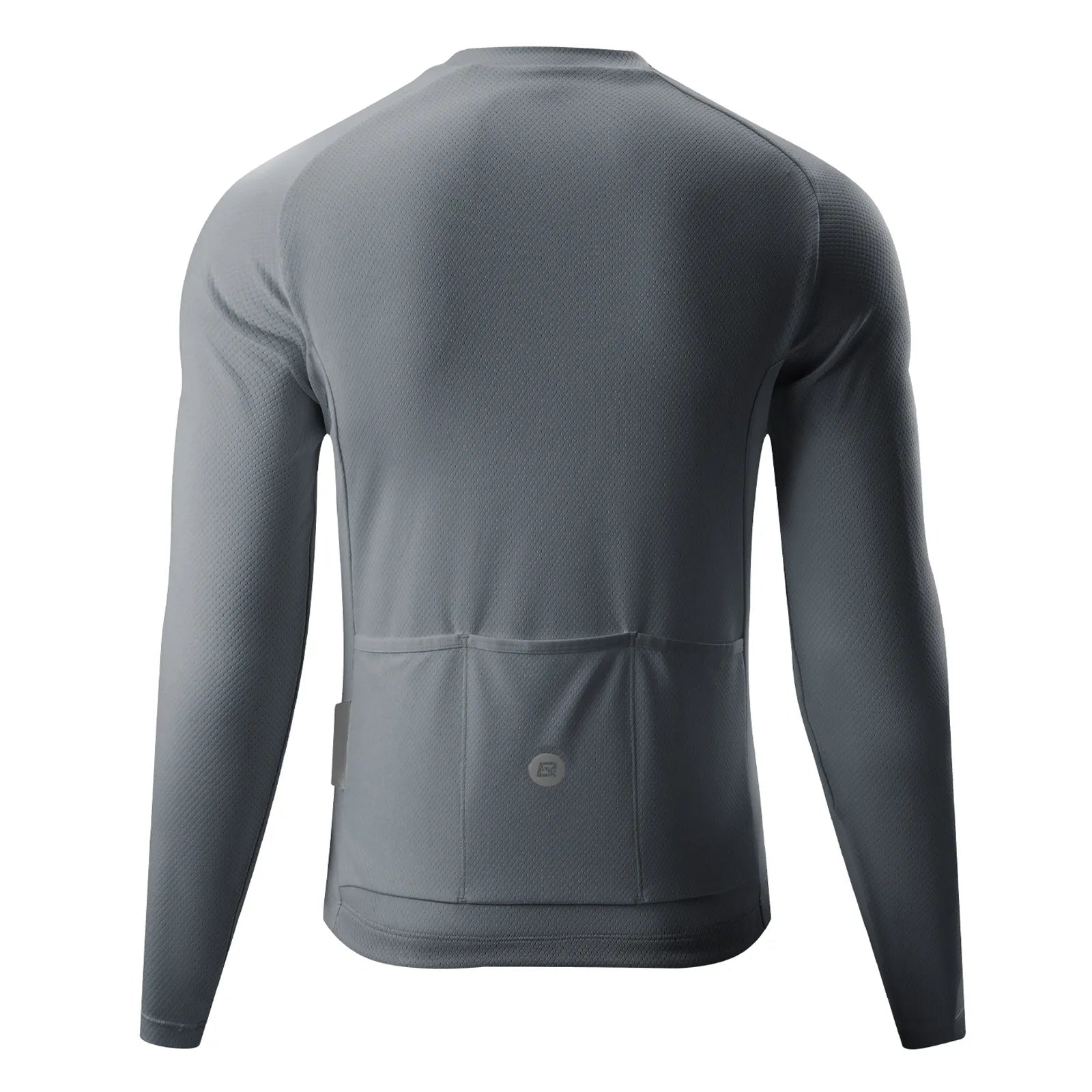 ROCKBROS Men's Zephyra Long Sleeve Cycling Jersey - Lightweight Breathable Half Zip Bike Shirt Front View.
#color_grey