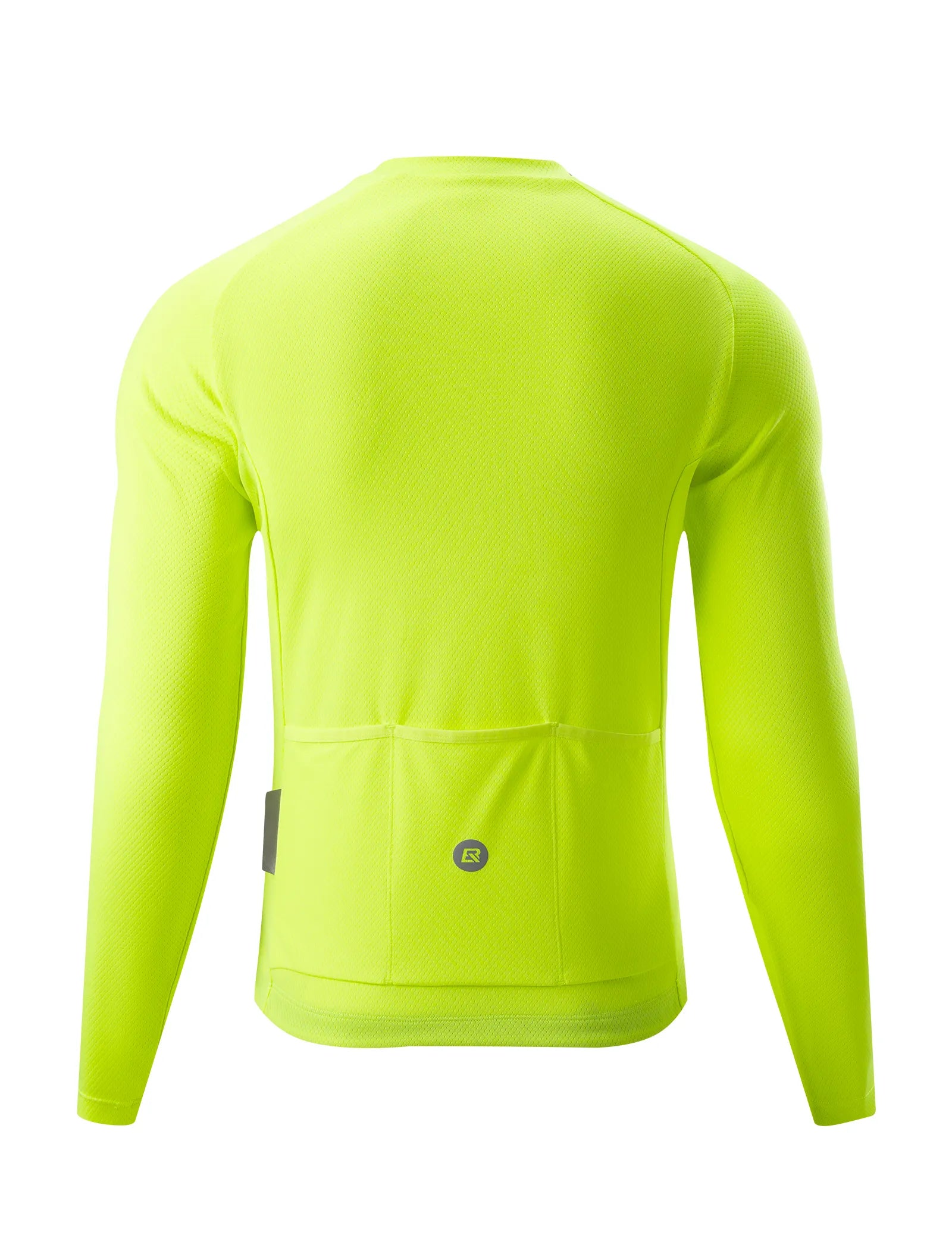ROCKBROS Men's Zephyra Long Sleeve Cycling Jersey - Lightweight Breathable Half Zip Bike Shirt Front View.
#color_yellow