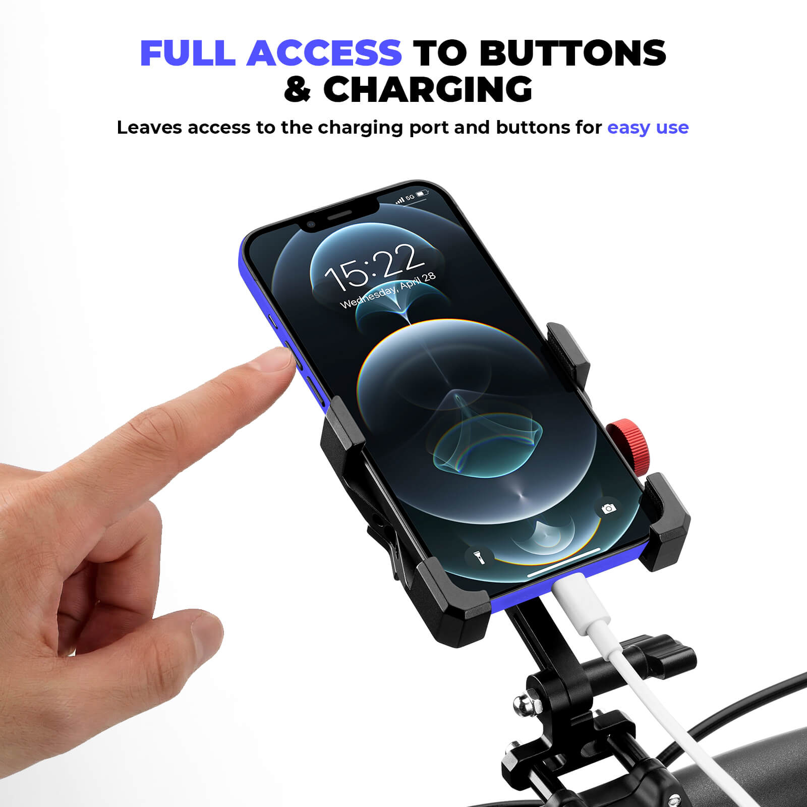 Durable ROCKBROS metal bicycle phone mount for bumpy roads.
#Mounting Style_Stem Top Cap Mount