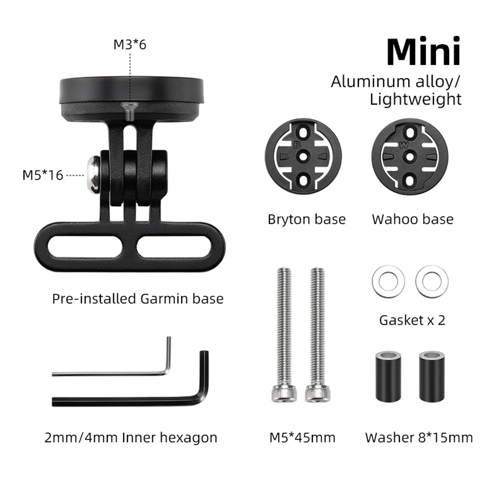 rockbros integrated bike mount for lights and action camera recording.
#option_Mini Mount