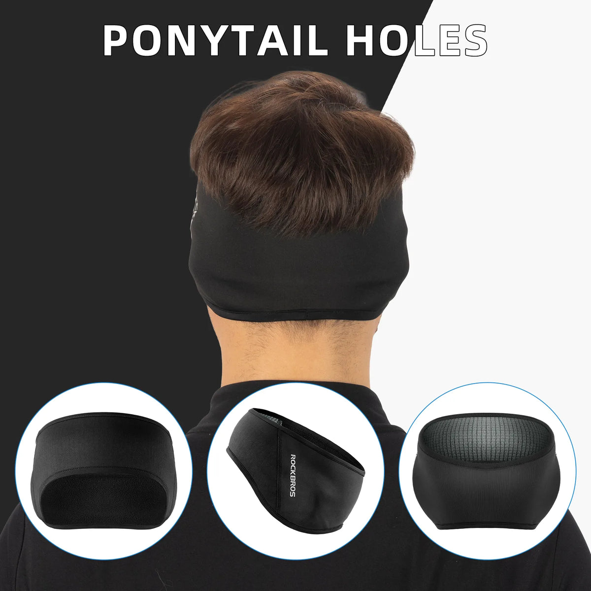 Winter Thermal Ear Warmer Headband with Ponytail Opening.
#options_men