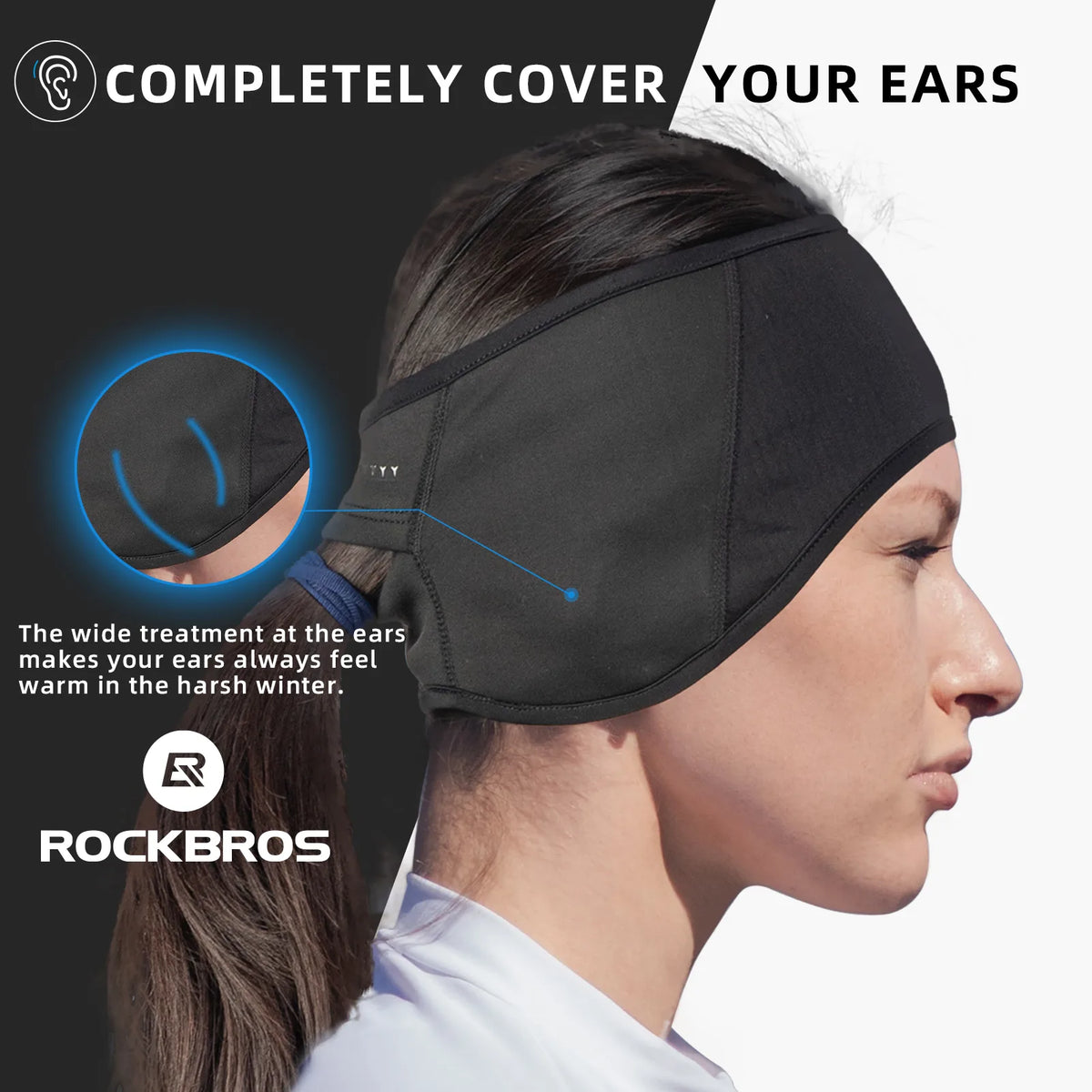 Winter Thermal Ear Warmer Headband with Ponytail Opening.
#options_women