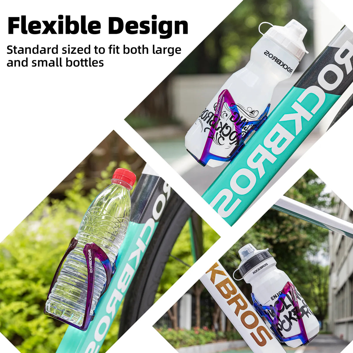 ROCKBROS MTB bike bottle cage with gradient PC design.
#colour_purple