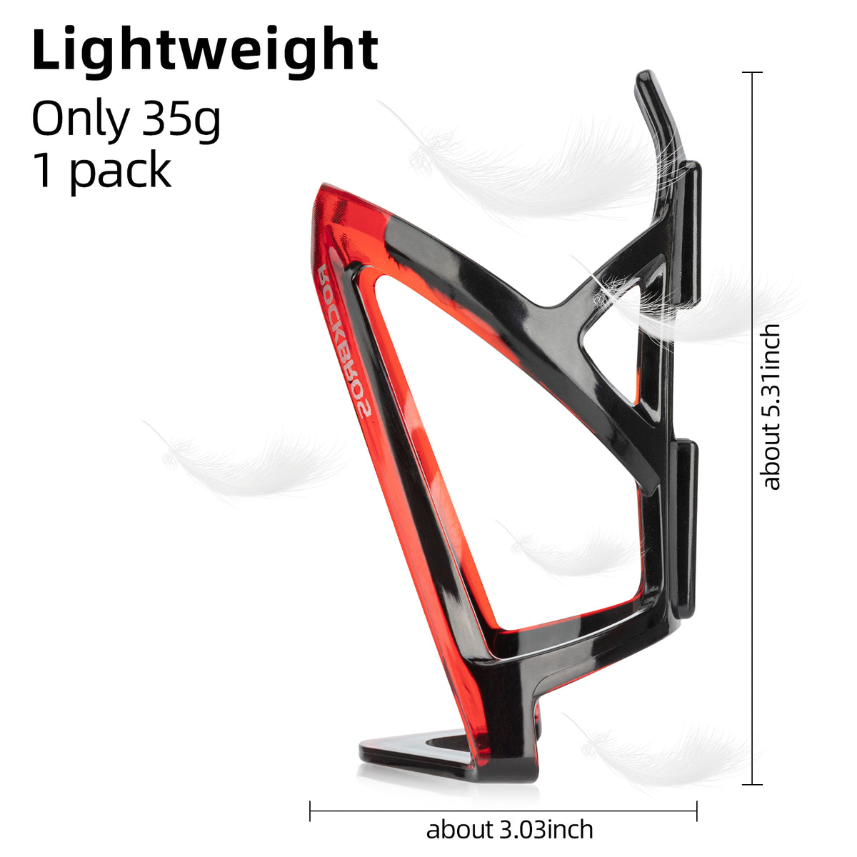 ROCKBROS MTB bike bottle cage with gradient PC design.
#colour_red