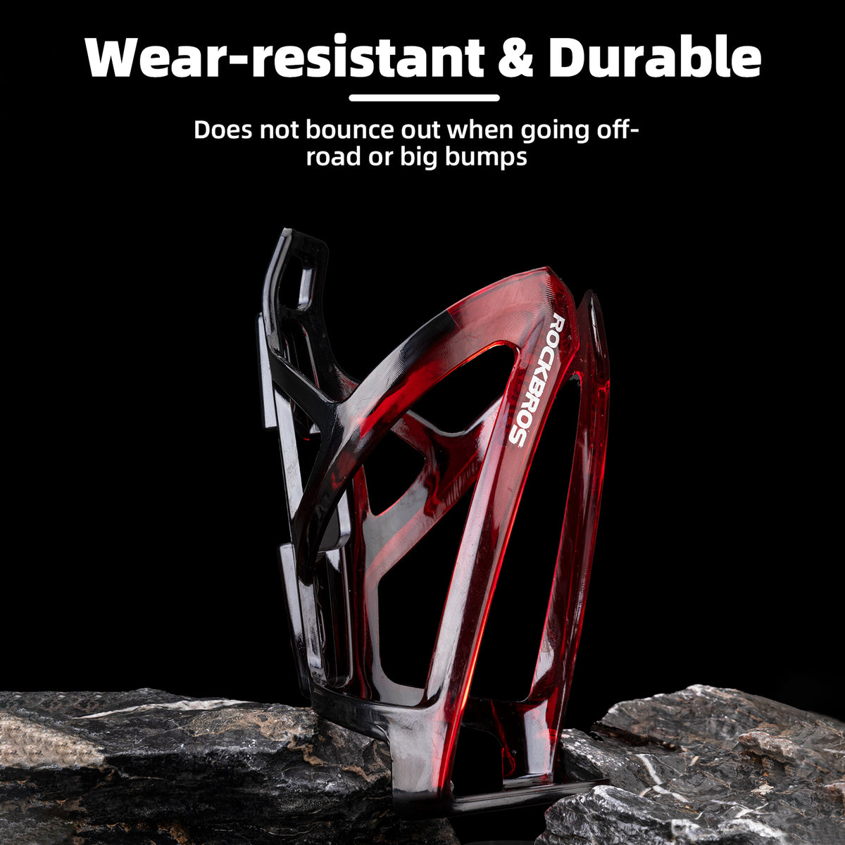 ROCKBROS MTB bike bottle cage with gradient PC design.
#colour_red