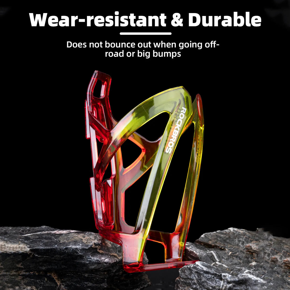 ROCKBROS MTB bike bottle cage with gradient PC design.
#colour_yellow