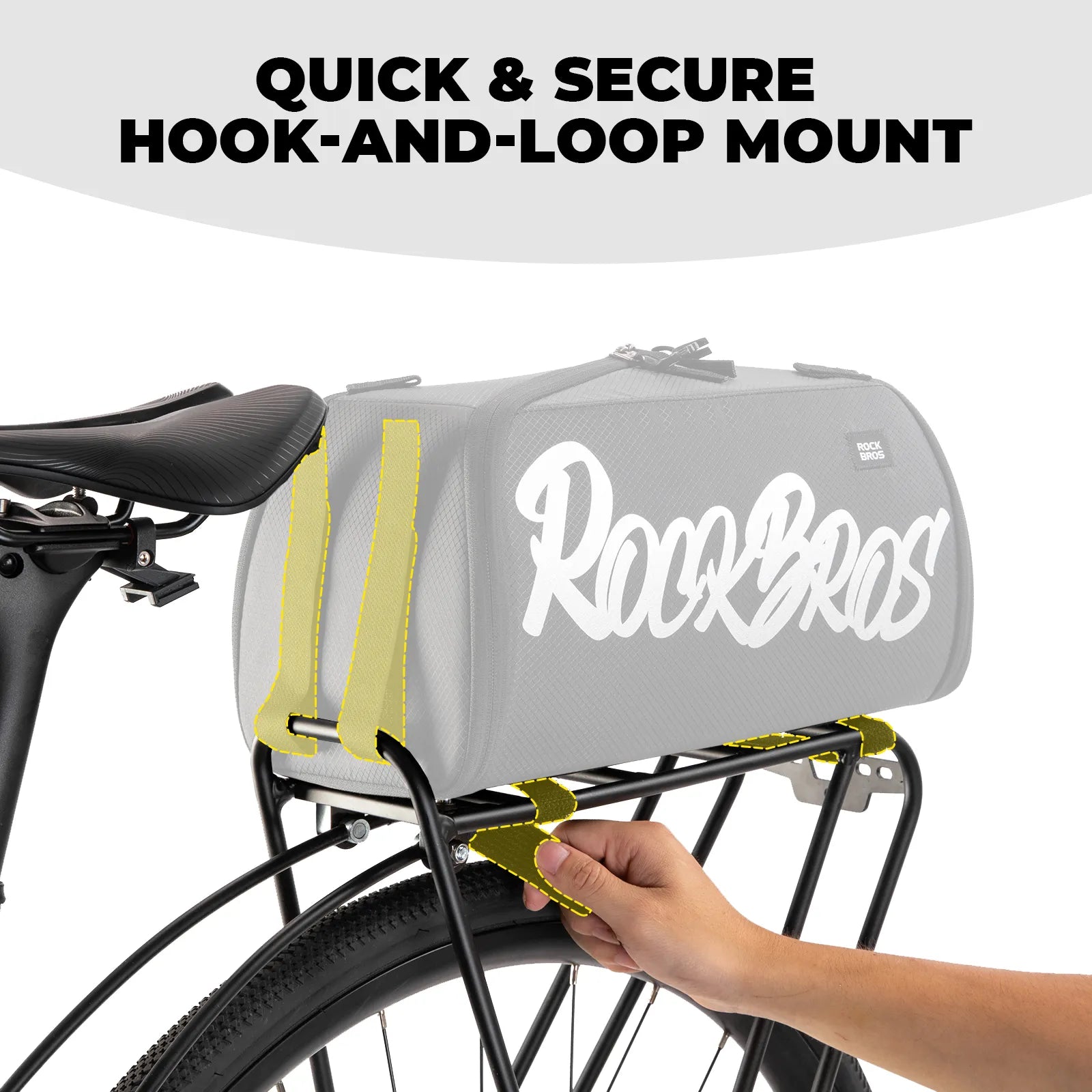 ROCKBROS large capacity bike pannier bag with wraparound zipper for easy access.
#options_With Side Pocket (14.96L)