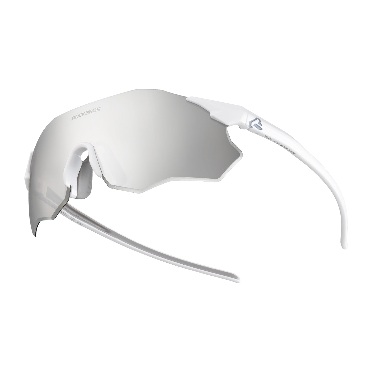 rockbros photochromic cycling glasses uv400 protection tr90 lightweight frame for outdoor riding
#color_White Silver( PC Lens, not Polarized and Photochromc)