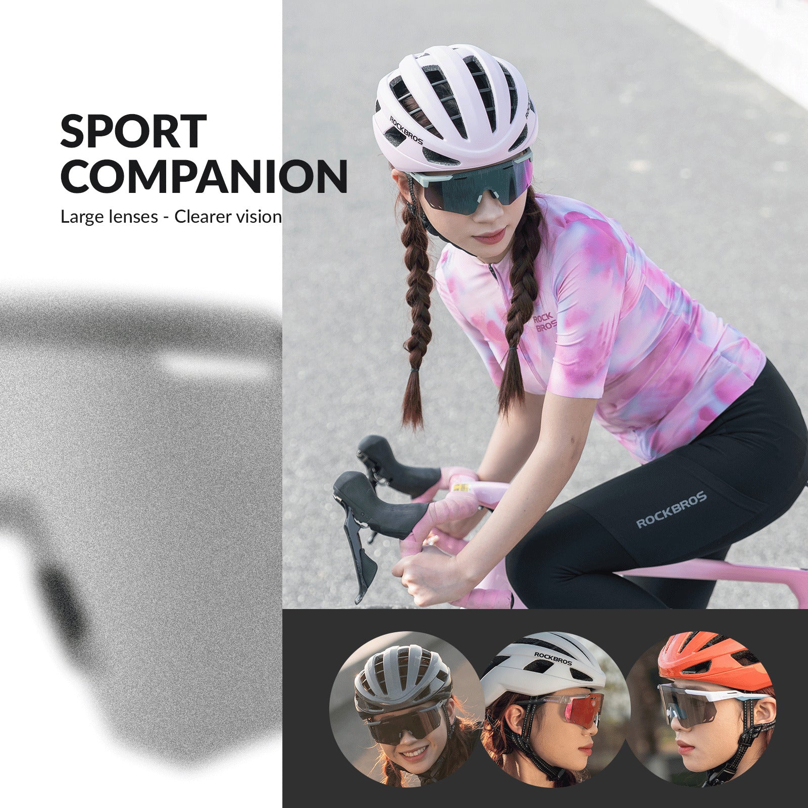 rockbros photochromic uv400 cycling sunglasses for outdoor riding
#color_purple transparent