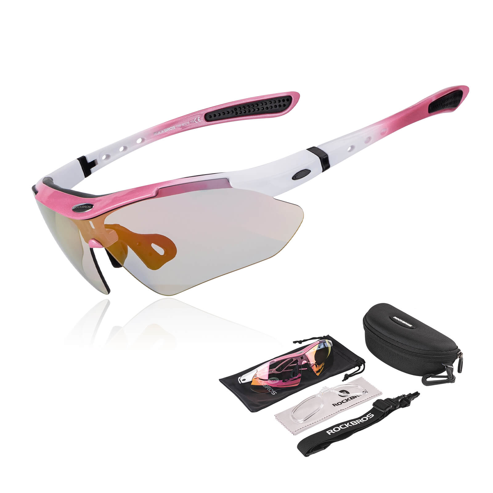 rockbros polarised sport sunglasses for cycling
#color_Pink (Photochromic)