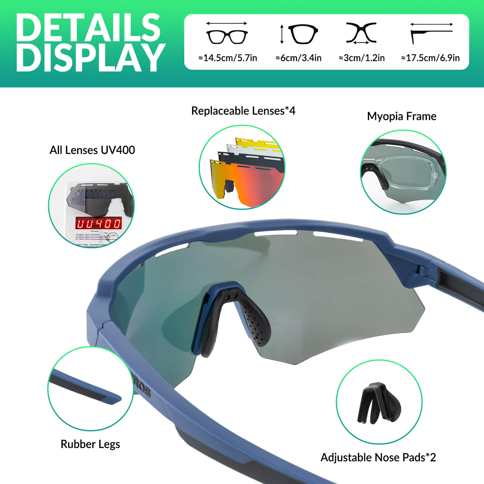 rockbros polarized cycling sunglasses for road and mountain riding.
#color_blue
