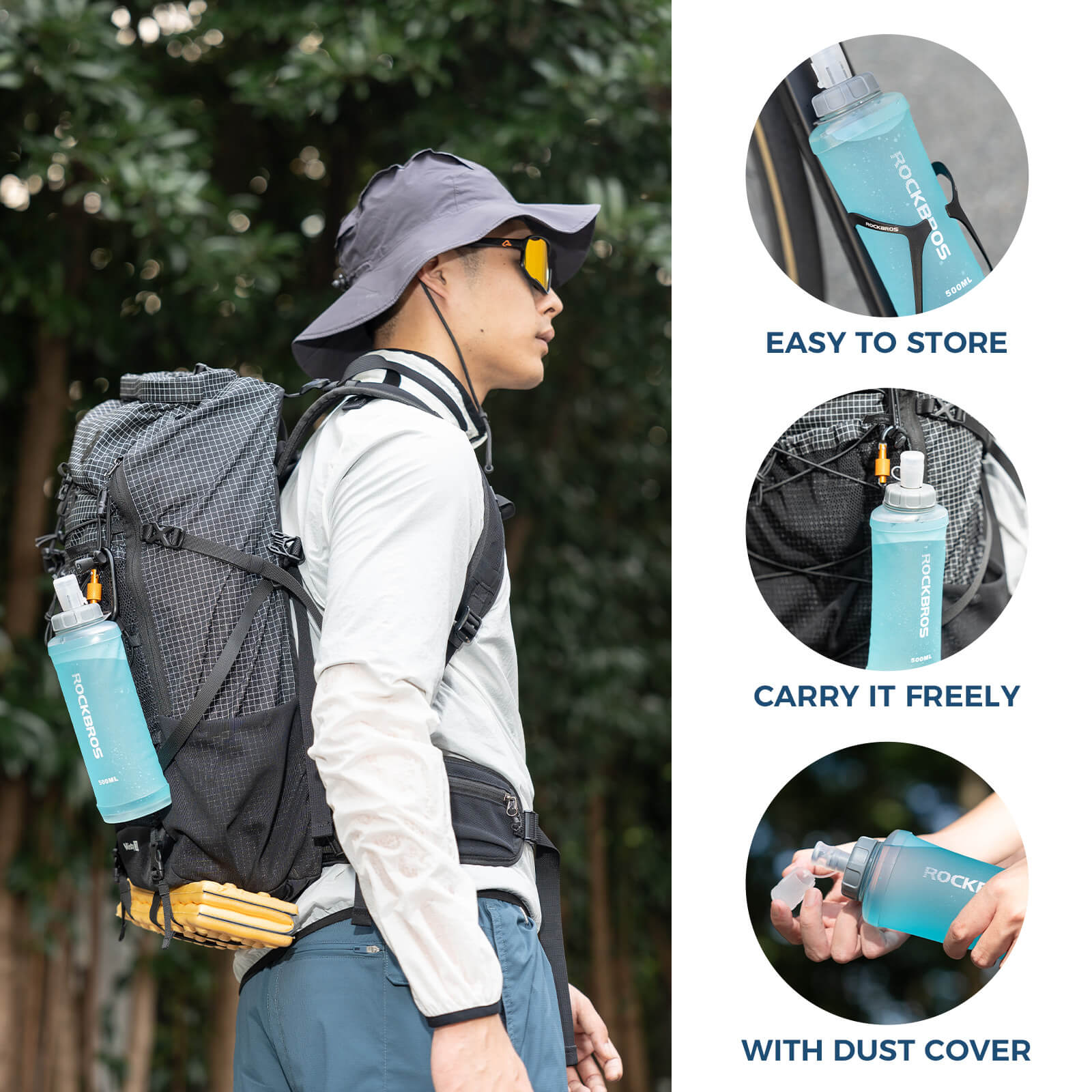 rockbros foldable hydration bag for road and mtb cycling
#color_clear black