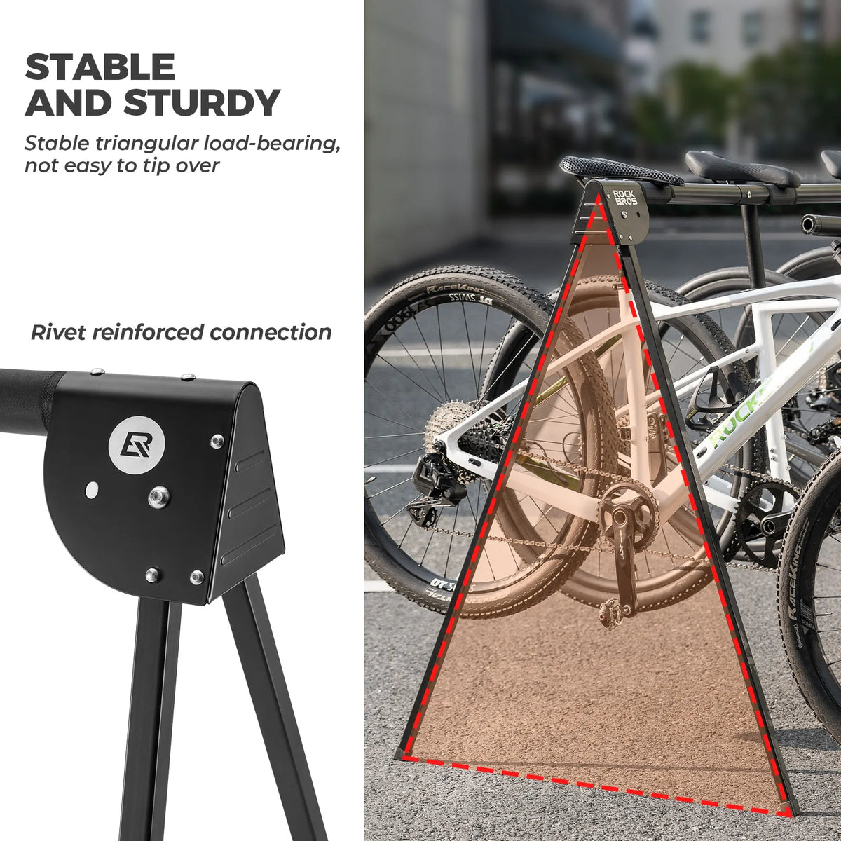 ROCKBROS foldable bike stand with space-saving design