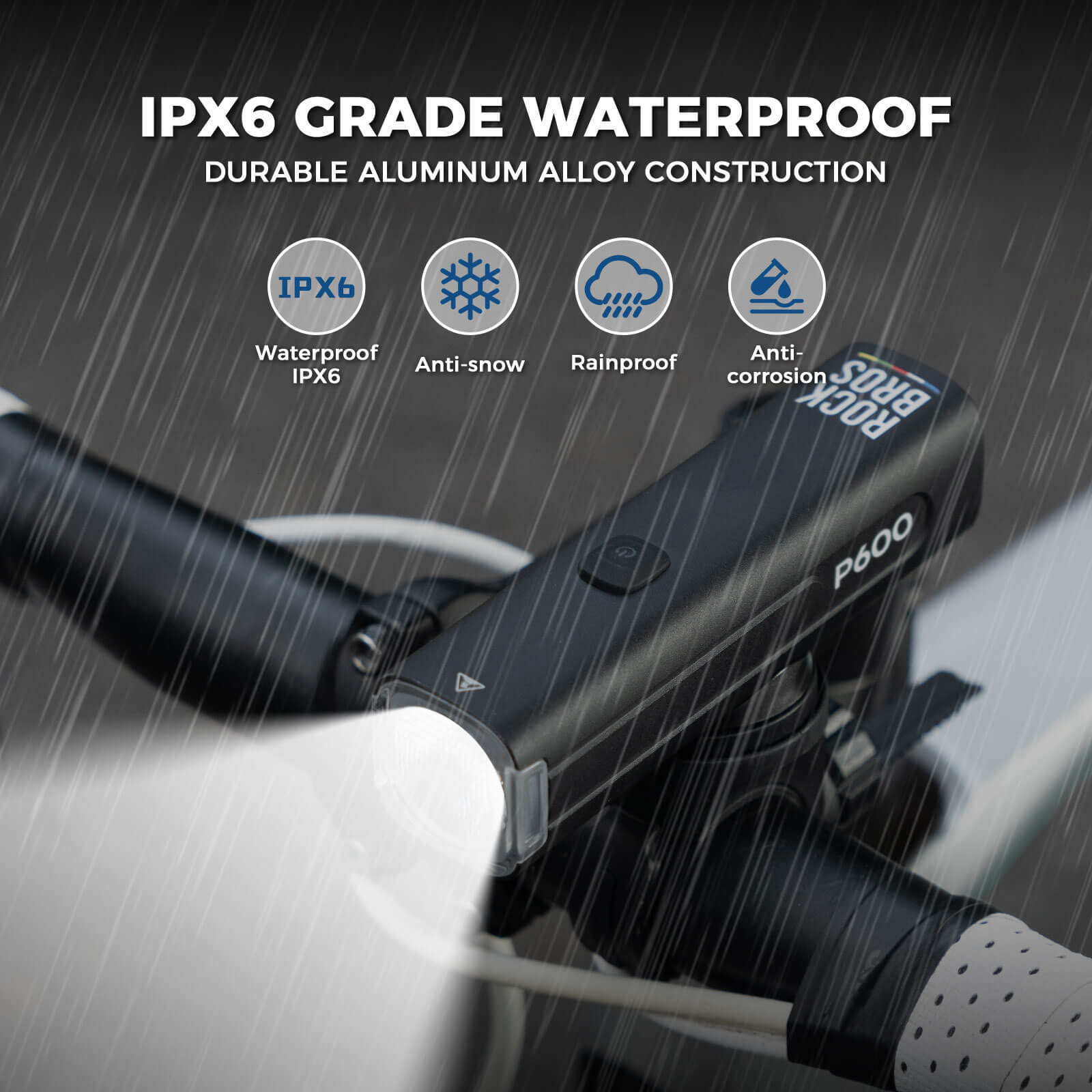 ROCKBROS Road to Sky 600-1500LM high brightness bike light set for night riding.
#options_600LM