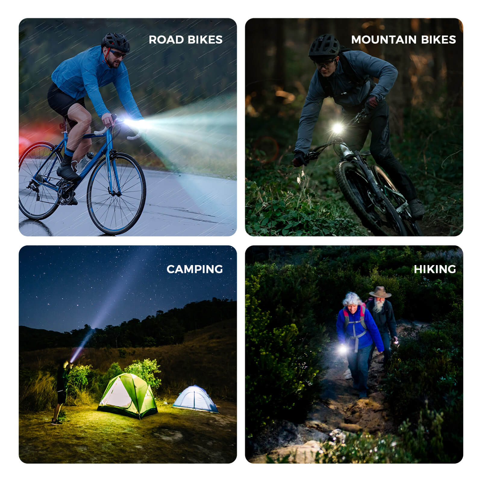 ROCKBROS Road to Sky 600-1500LM high brightness bike light set for night riding.
#options_600LM