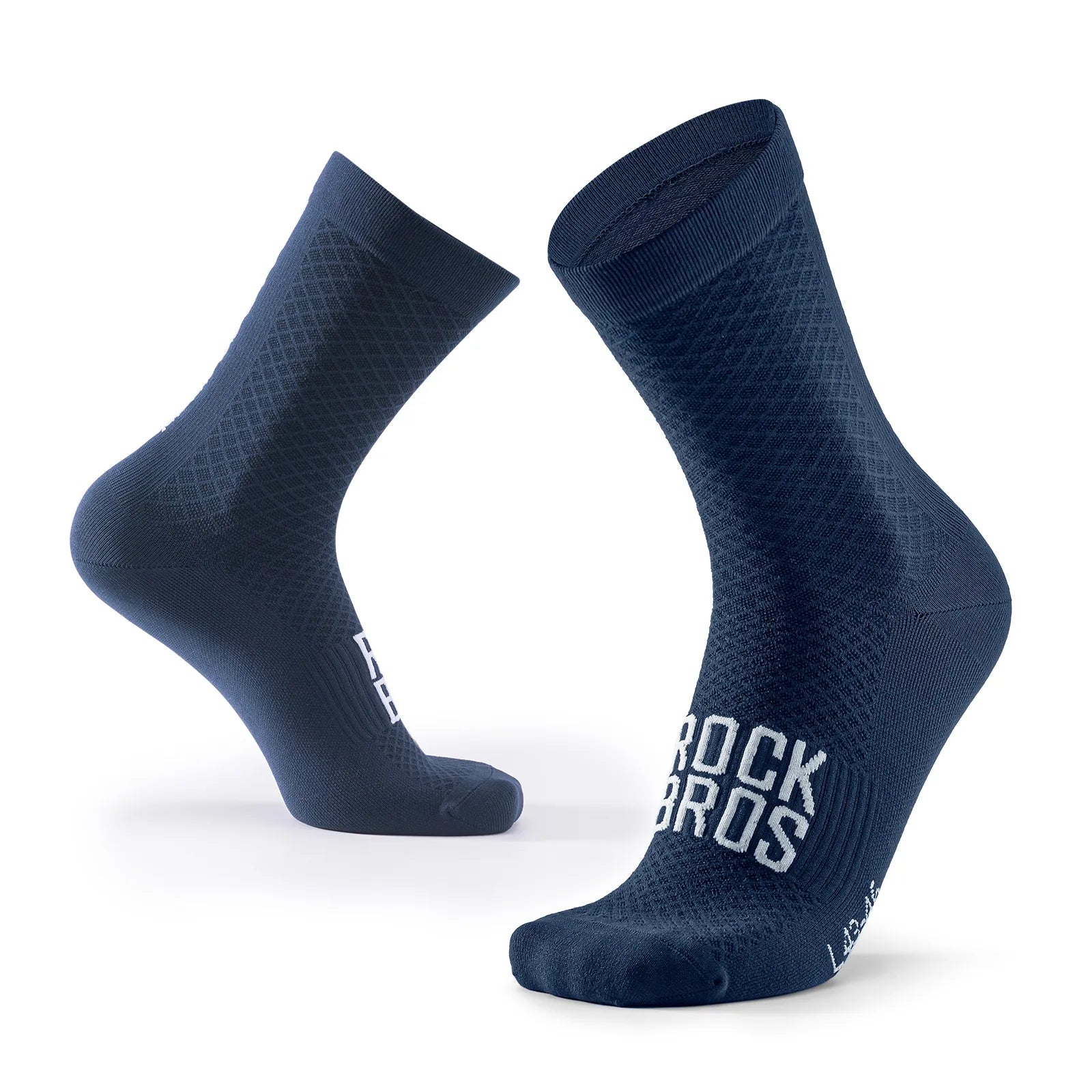 ROCKBROS Road to Sky series professional cycling socks with elastic rib cuff for men and women.
#color_blue