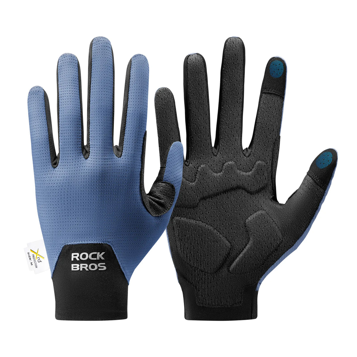 ROCKBROS S403-1 lightweight breathable and stretchy full-finger cycling gloves.
#colour_blue