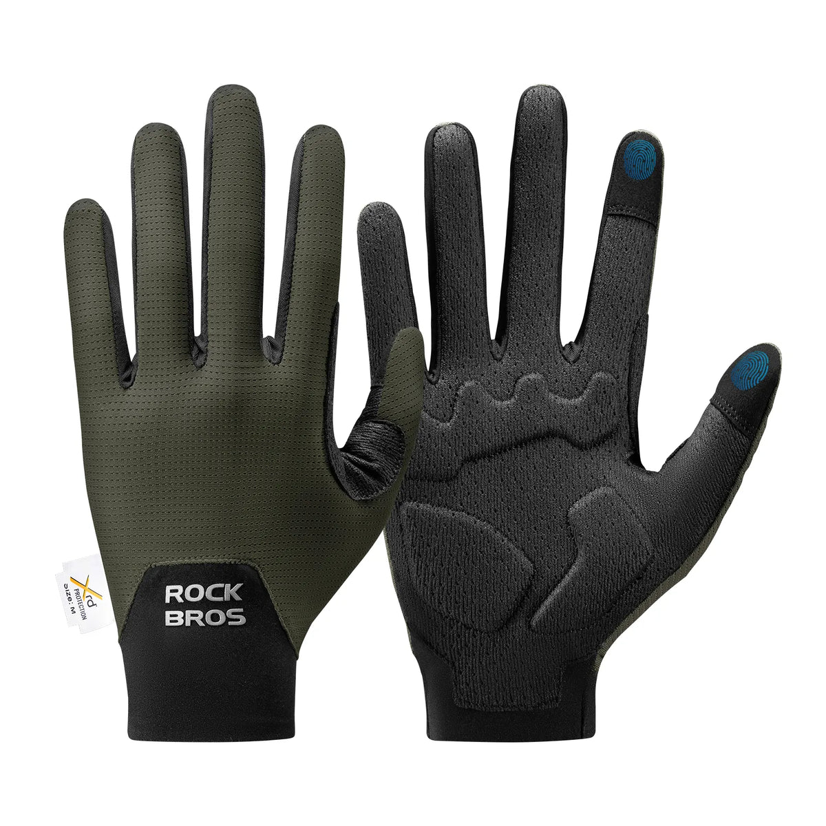 ROCKBROS S403-1 lightweight breathable and stretchy full-finger cycling gloves.
#colour_green