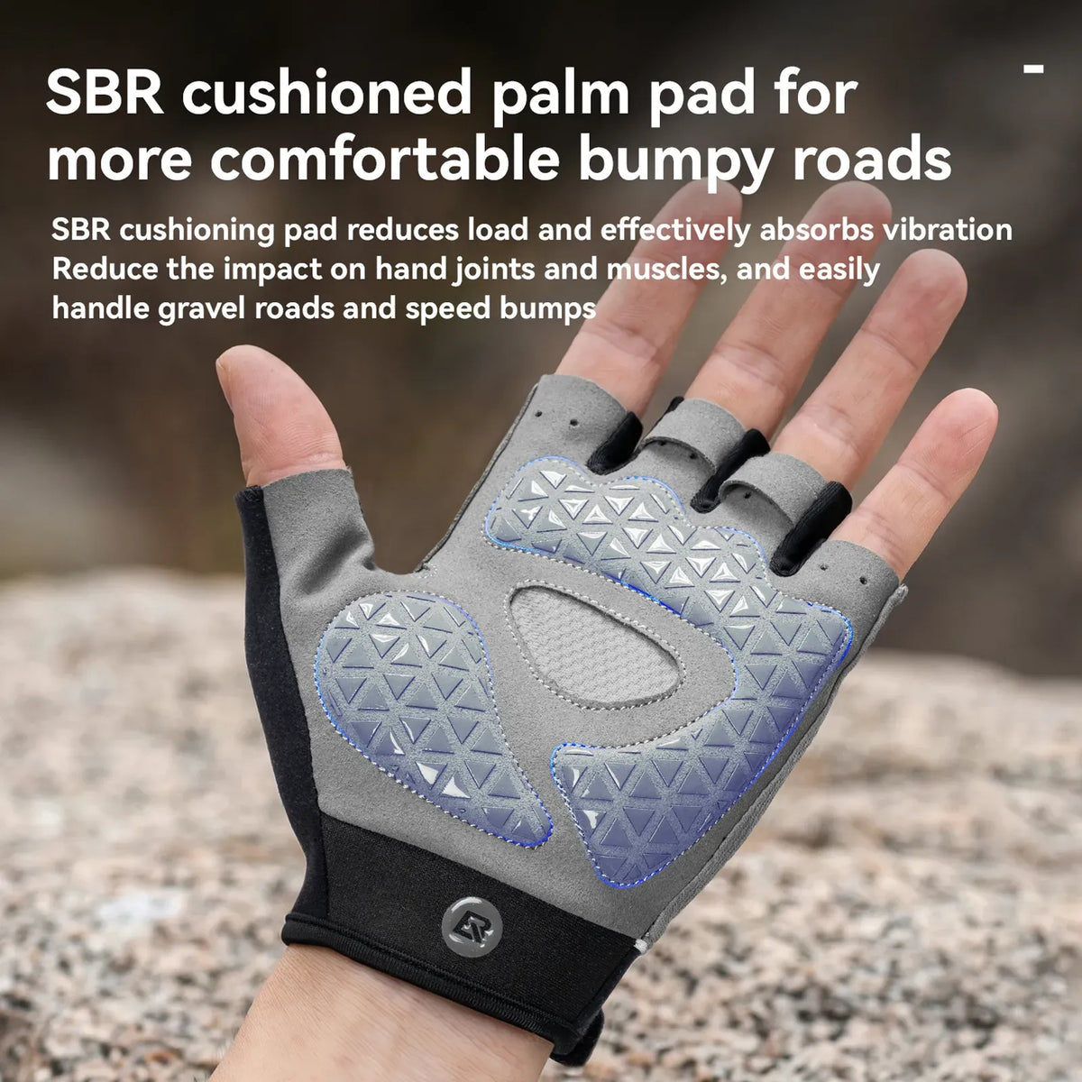 ROCKBROS S424 summer half-finger cycling gloves with breathable design.
#colour_black