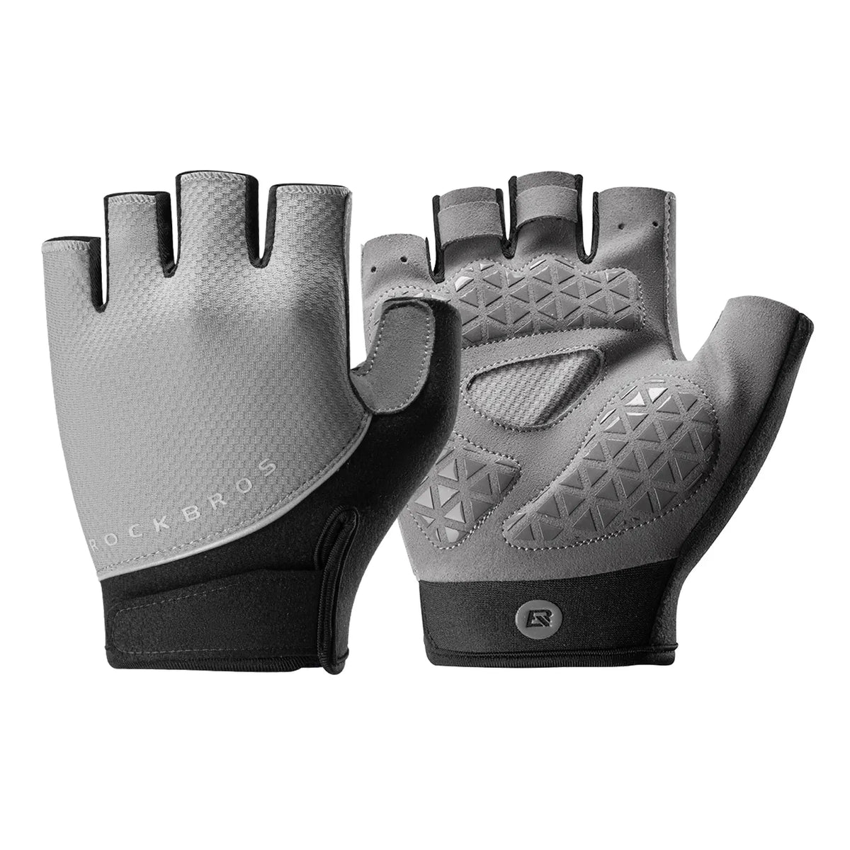 ROCKBROS S424 summer half-finger cycling gloves with breathable design.
#colour_grey