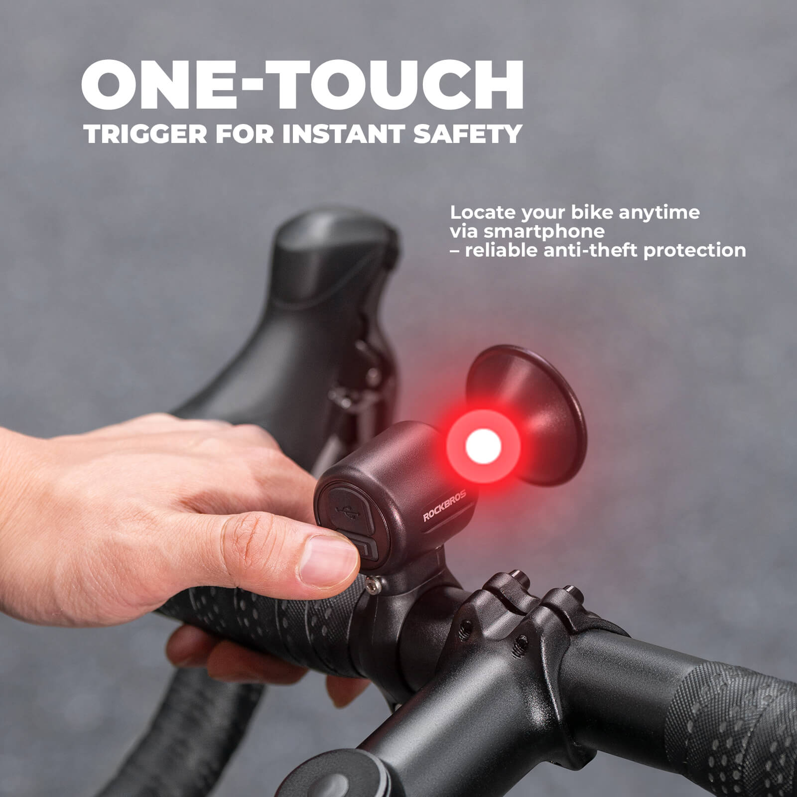 rockbros 120dB bike alarm for cycling security and theft alert.
#color_blue