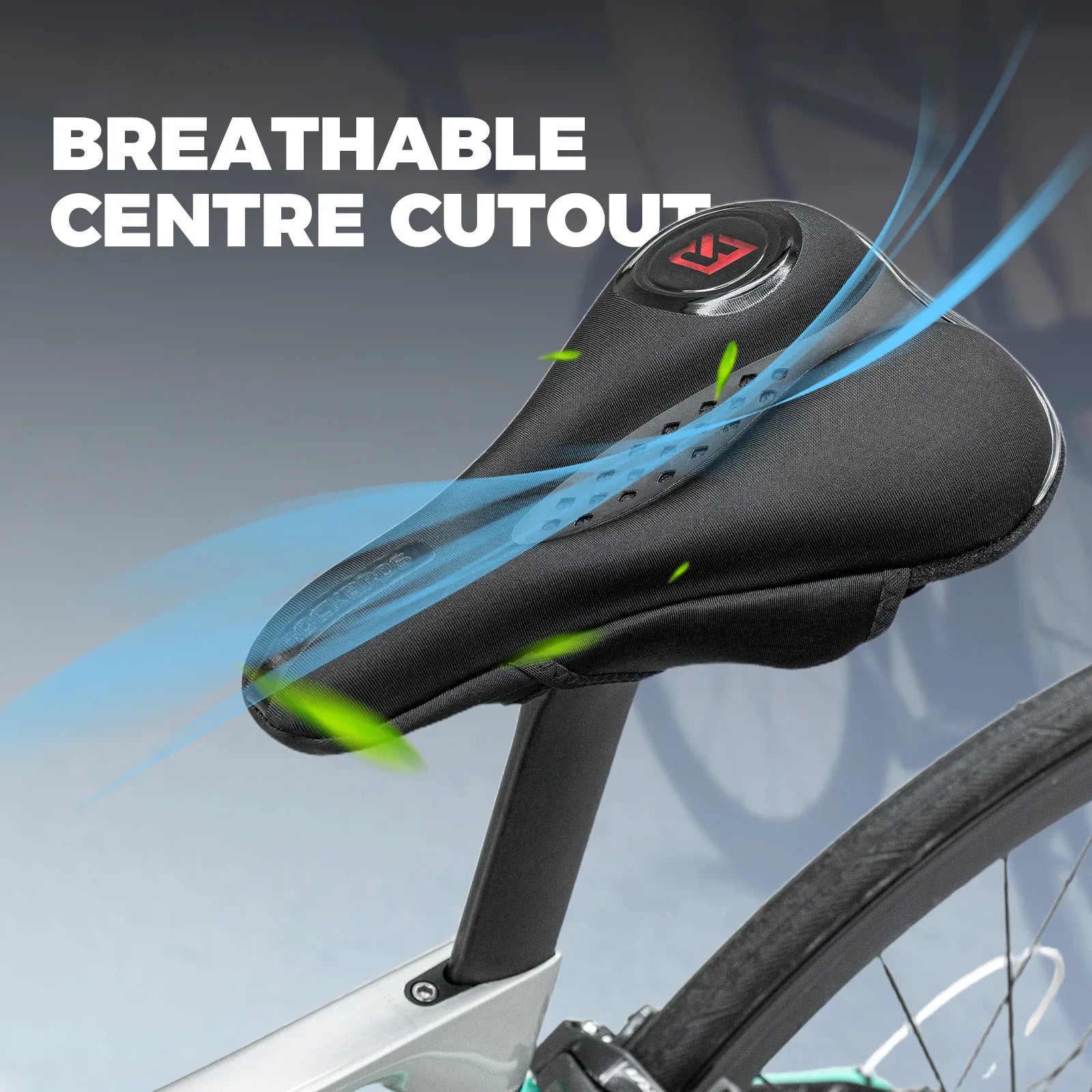 ROCKBROS soft bike saddle cover with built-in LED rear light for night riding comfort.
#options_with light