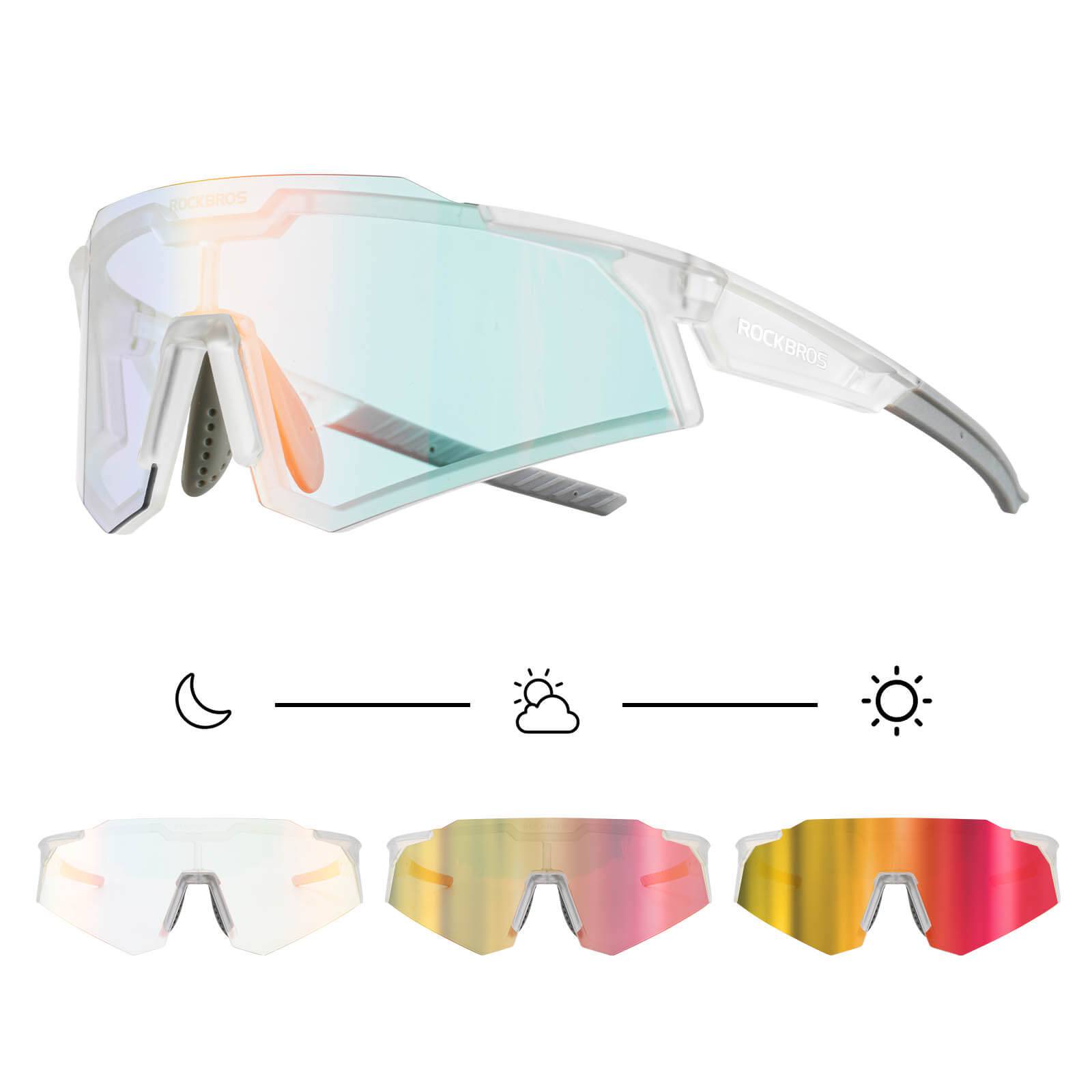 ROCKBROS Photochromic Goggle Cycling Sunglasses Sport Road Mountain Bike Glasses
#Style_Transparent Photochromic