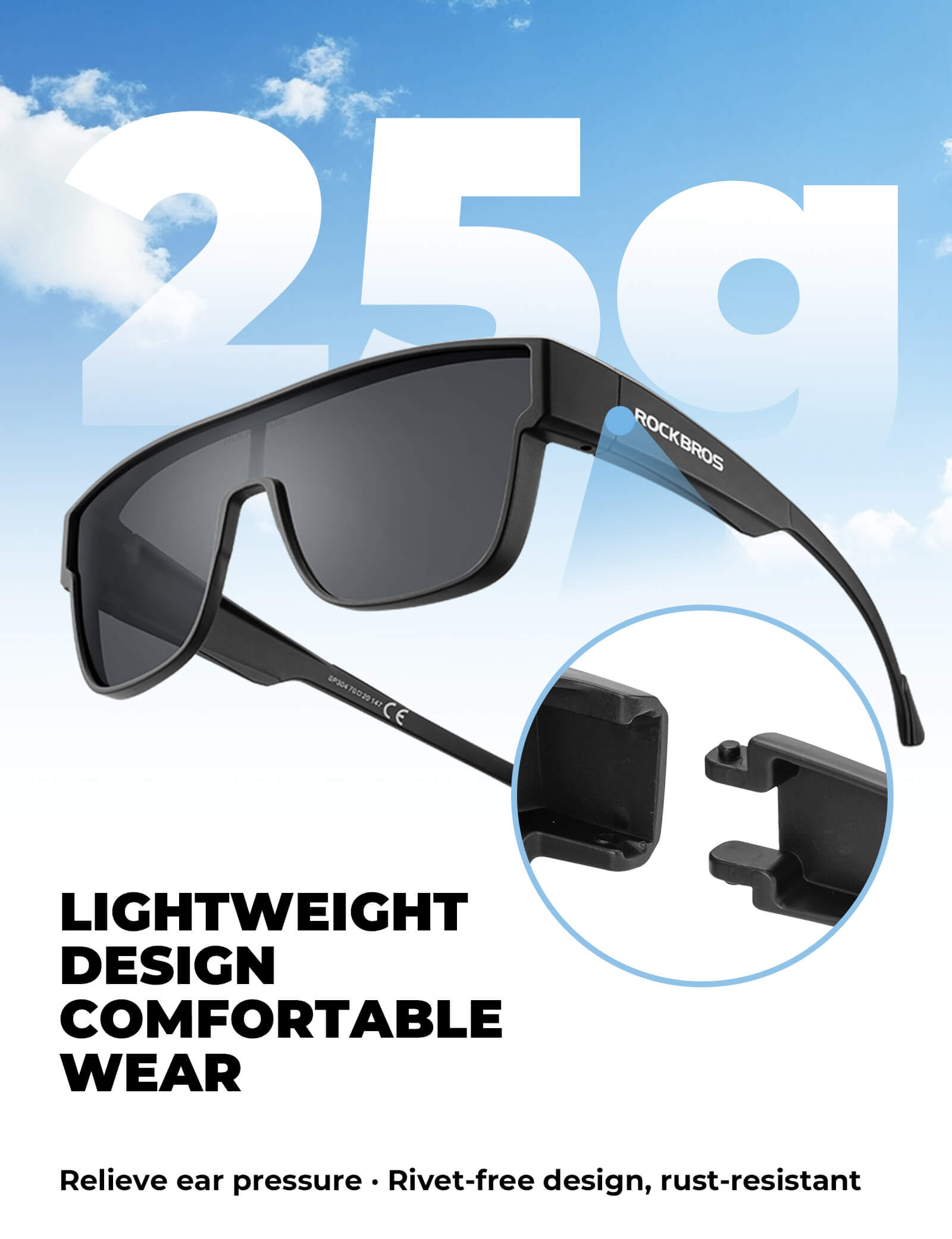 ROCKBROS SP304 Polarised Over-Glasses Sunglasses for Men and Women.
#color_black