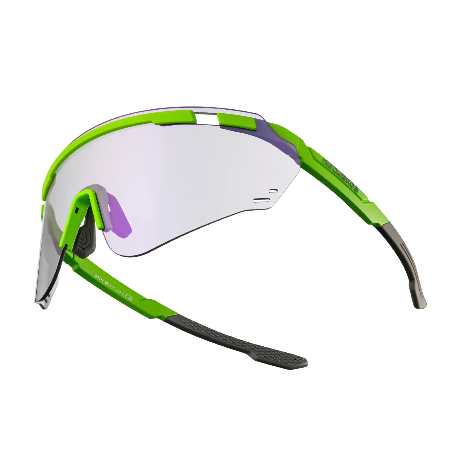 ROCKBROS SP414 Revo photochromic cycling sunglasses with UV400 protection, windproof sports eyewear for men and women.
#options_Neon Green (Photochromic)