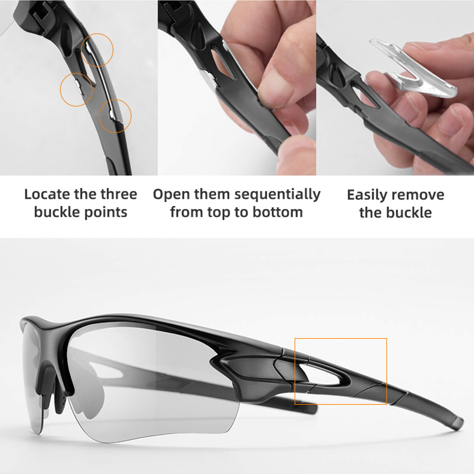 ROCKBROS Polarised cycling sunglasses with UV400 protection for outdoor riding – SP65.
