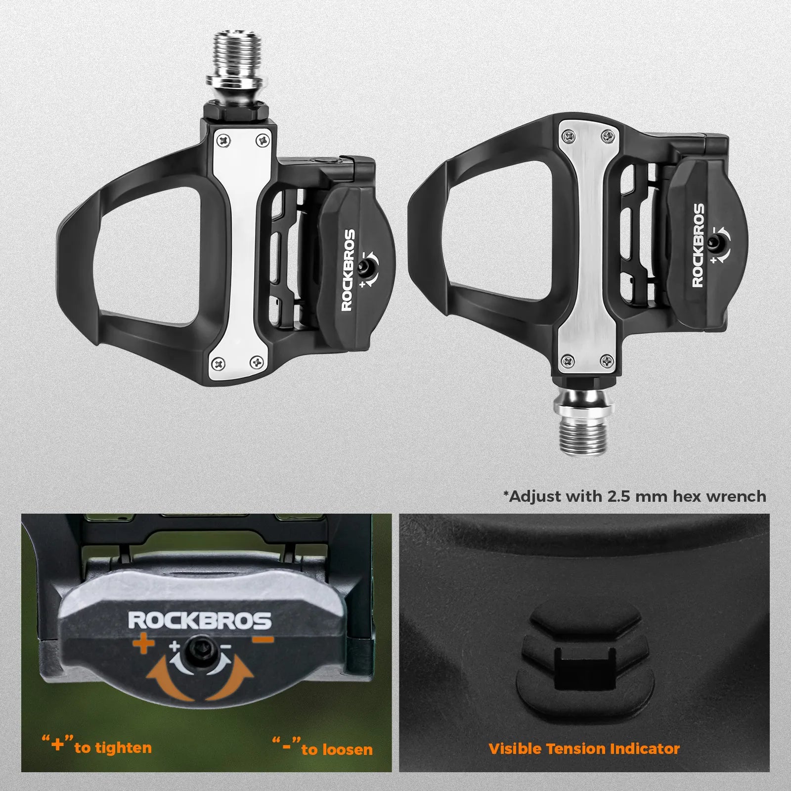 ROCKBROS Road Bike SPD Lock Pedals Fit Shimano Main Product Shot