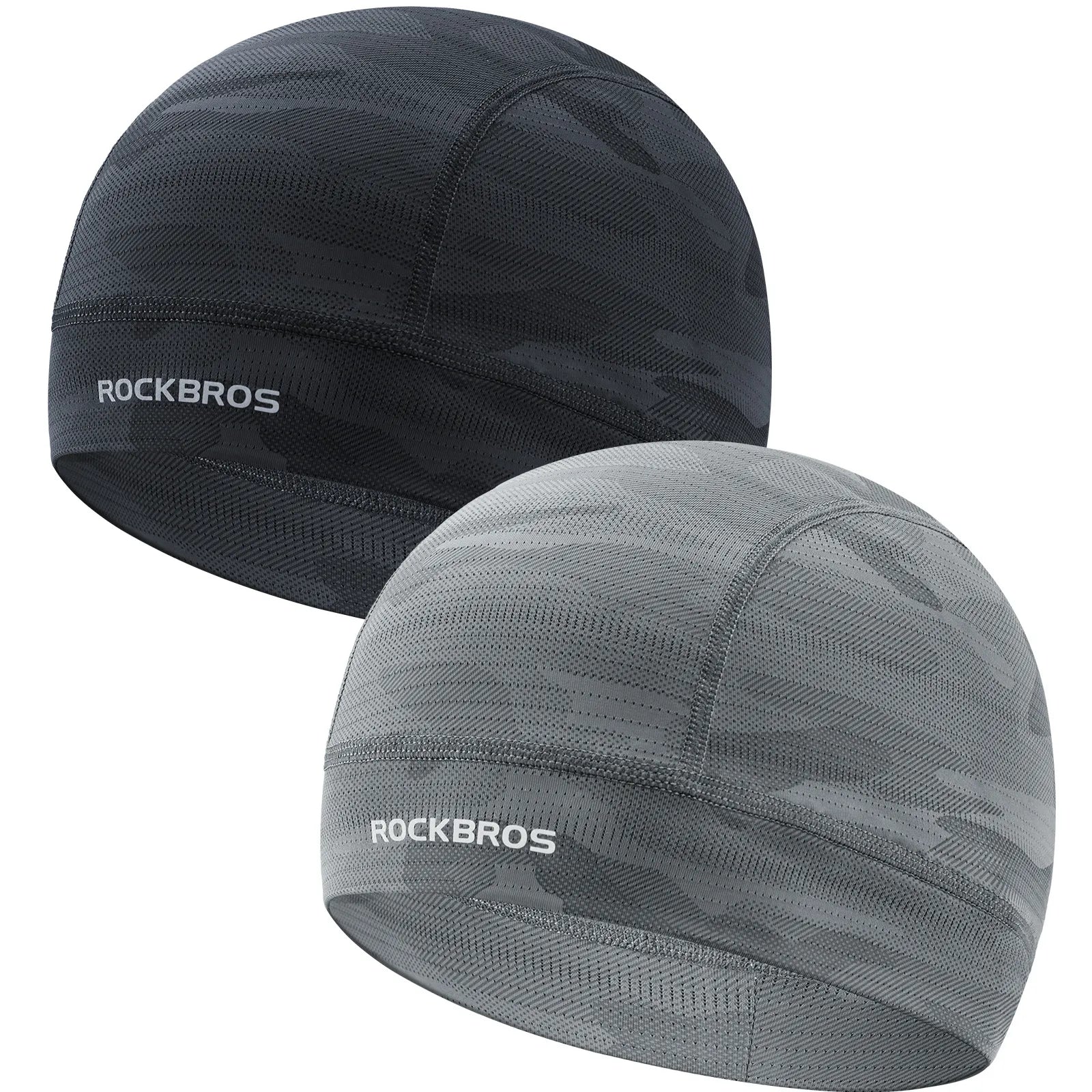 ROCKBROS summer cycling balaclava in speckled pattern with breathable mouth mesh.
#options_Black + Grey