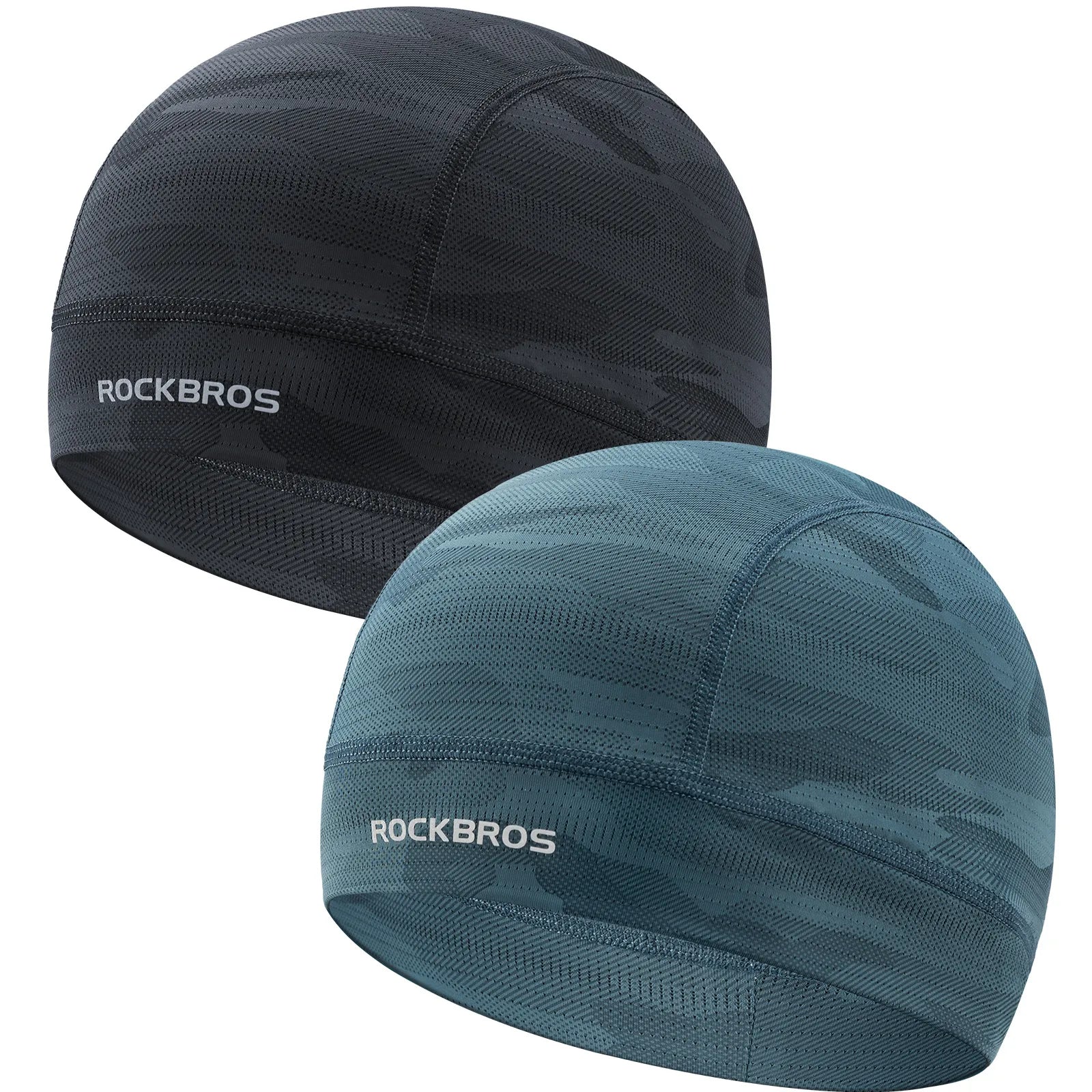 ROCKBROS summer cycling balaclava in speckled pattern with breathable mouth mesh.
#options_Black + Blue
