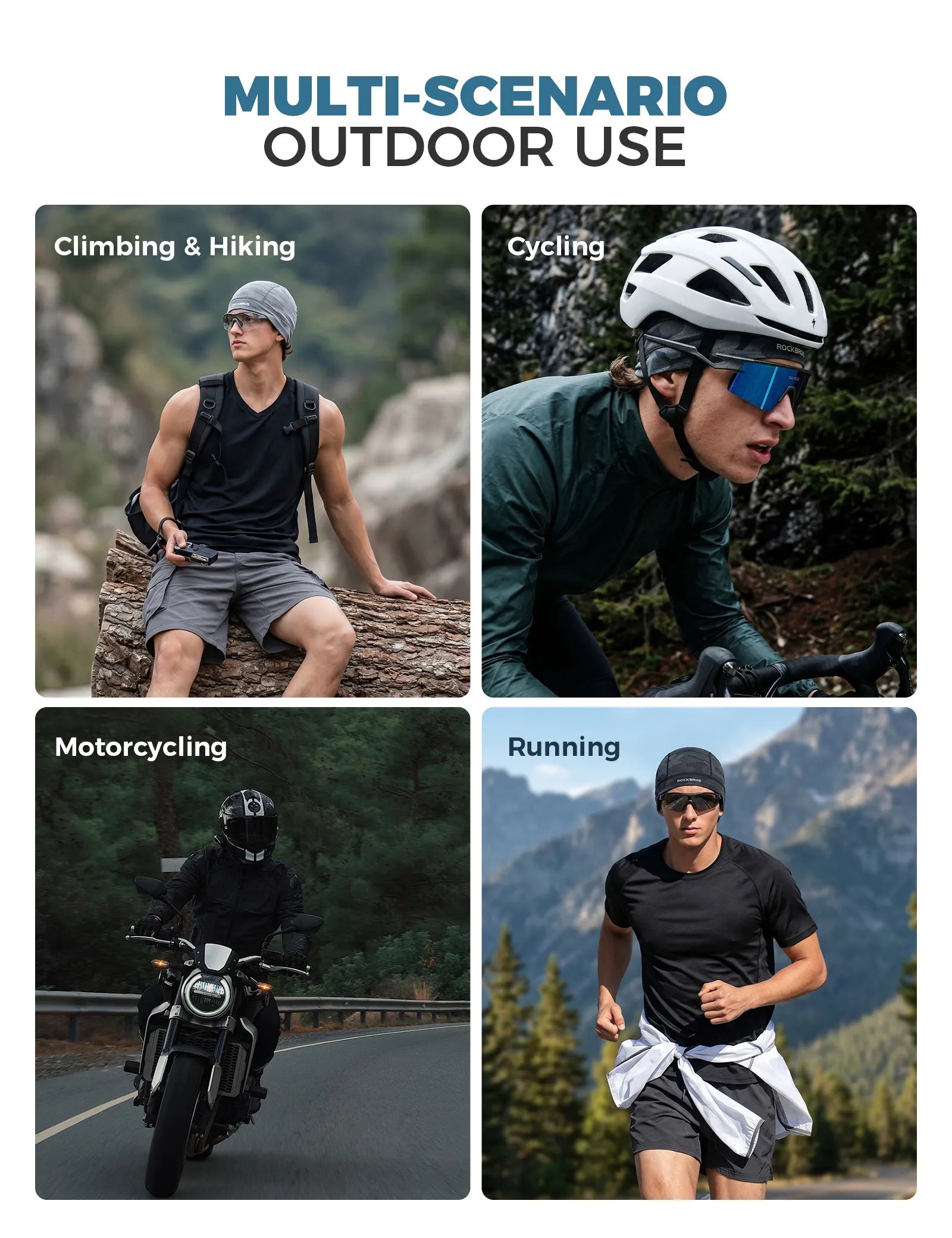 ROCKBROS summer cycling balaclava in speckled pattern with breathable mouth mesh.
#options_Grey